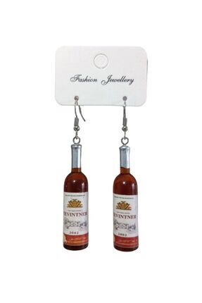 Selin Yalçınkaya Tasarım Minyatür Şarap Şişe Küpe