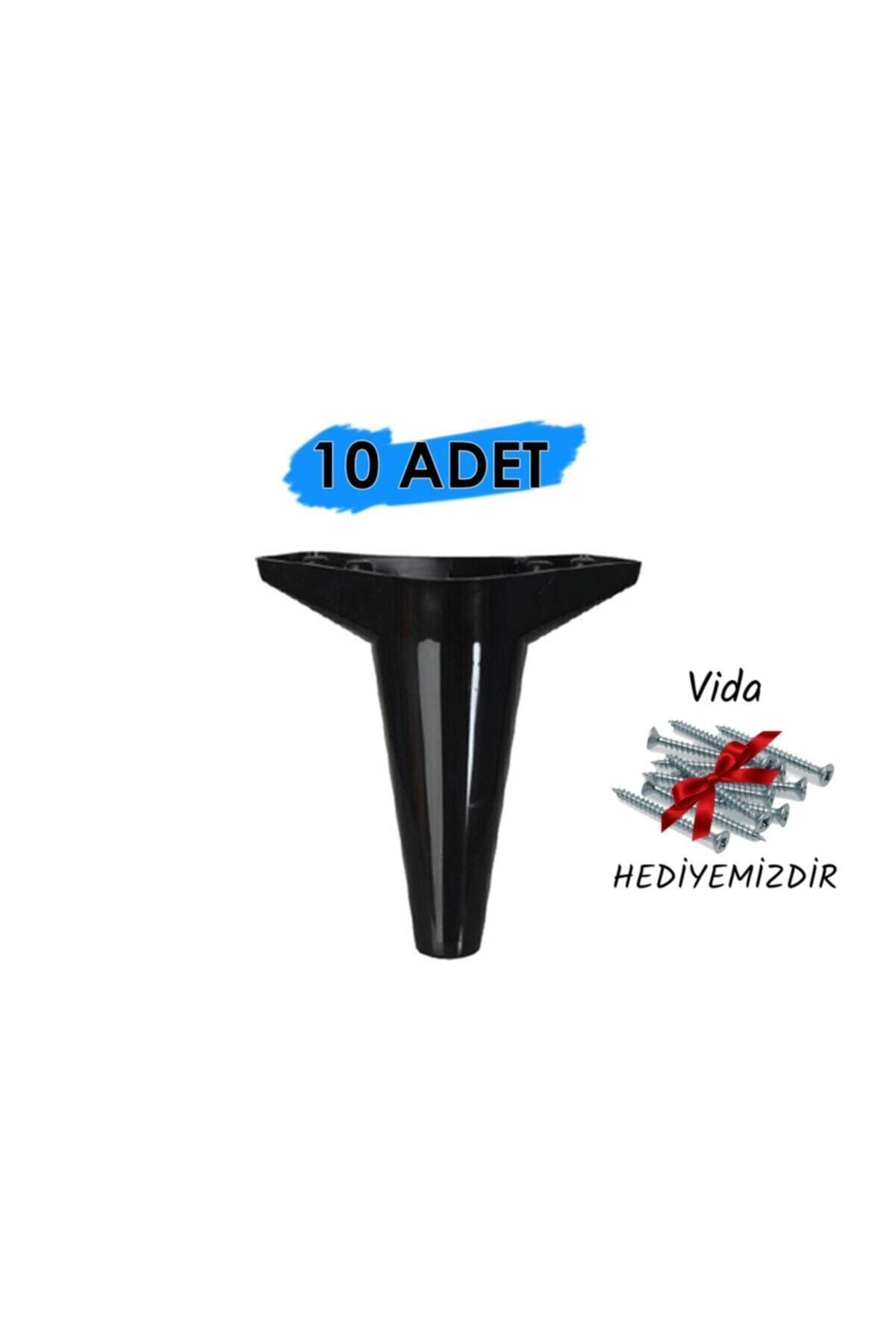 (10 Adet) Asya Siyah Ayak 15 Cm - Tv Ünitesi, Koltuk Altı , Dolap Ayağı