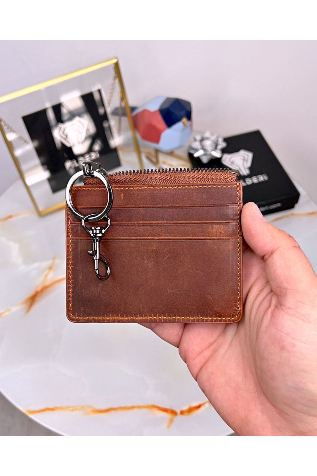 Fil Deri-Genuine Leather Card Holder and Key Hook 2052 3