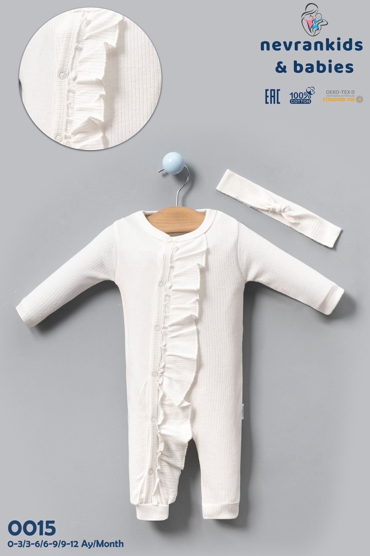 nevrankids Kız Bebek Fırfırlı Uzun Kollu Fitilli 6'lı Takım Tulum Set fotoğrafı 3 (önizleme)