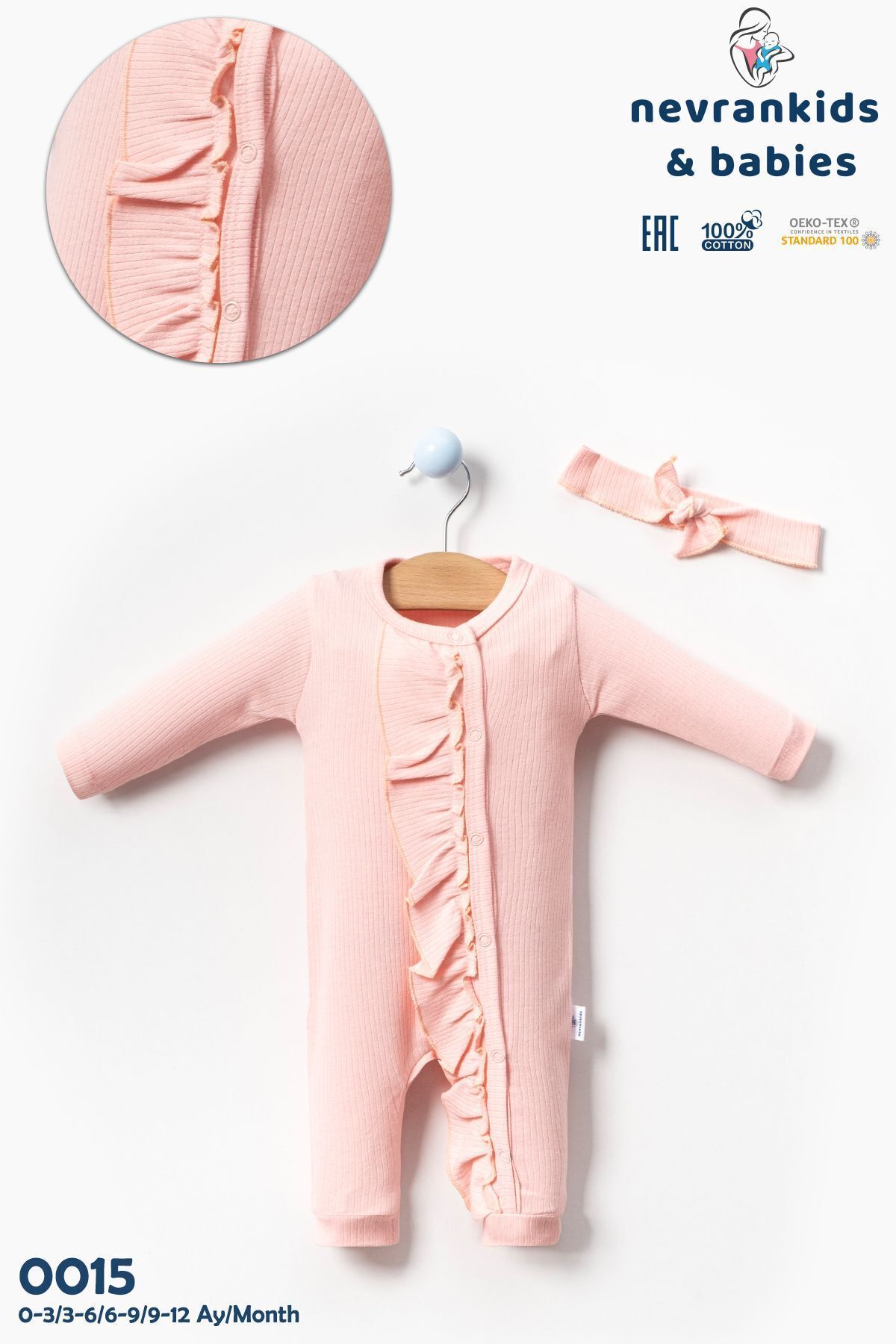 nevrankids Kız Bebek Fırfırlı Uzun Kollu Fitilli 6'lı Takım Tulum Set fotoğrafı 4 (önizleme)