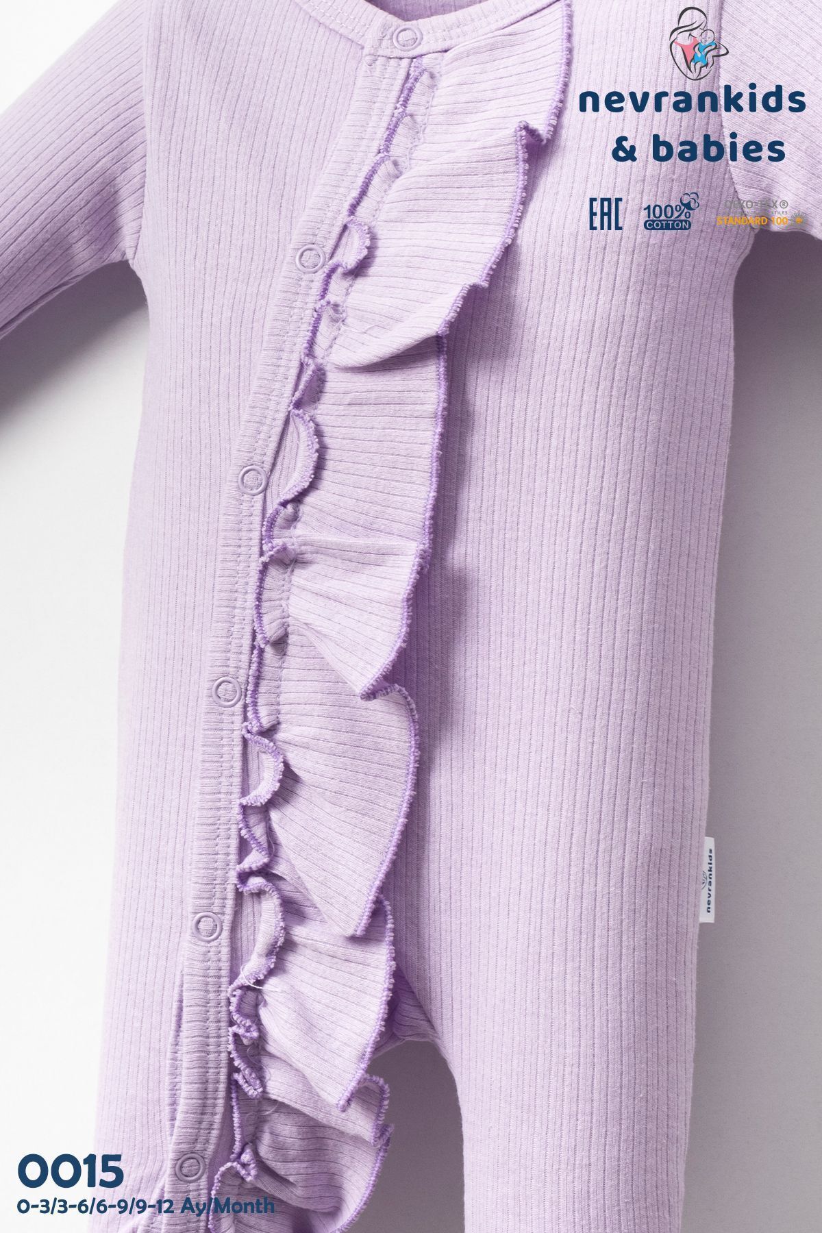 nevrankids Kız Bebek Fırfırlı Uzun Kollu Fitilli 6'lı Takım Tulum Set fotoğrafı 7 (önizleme)