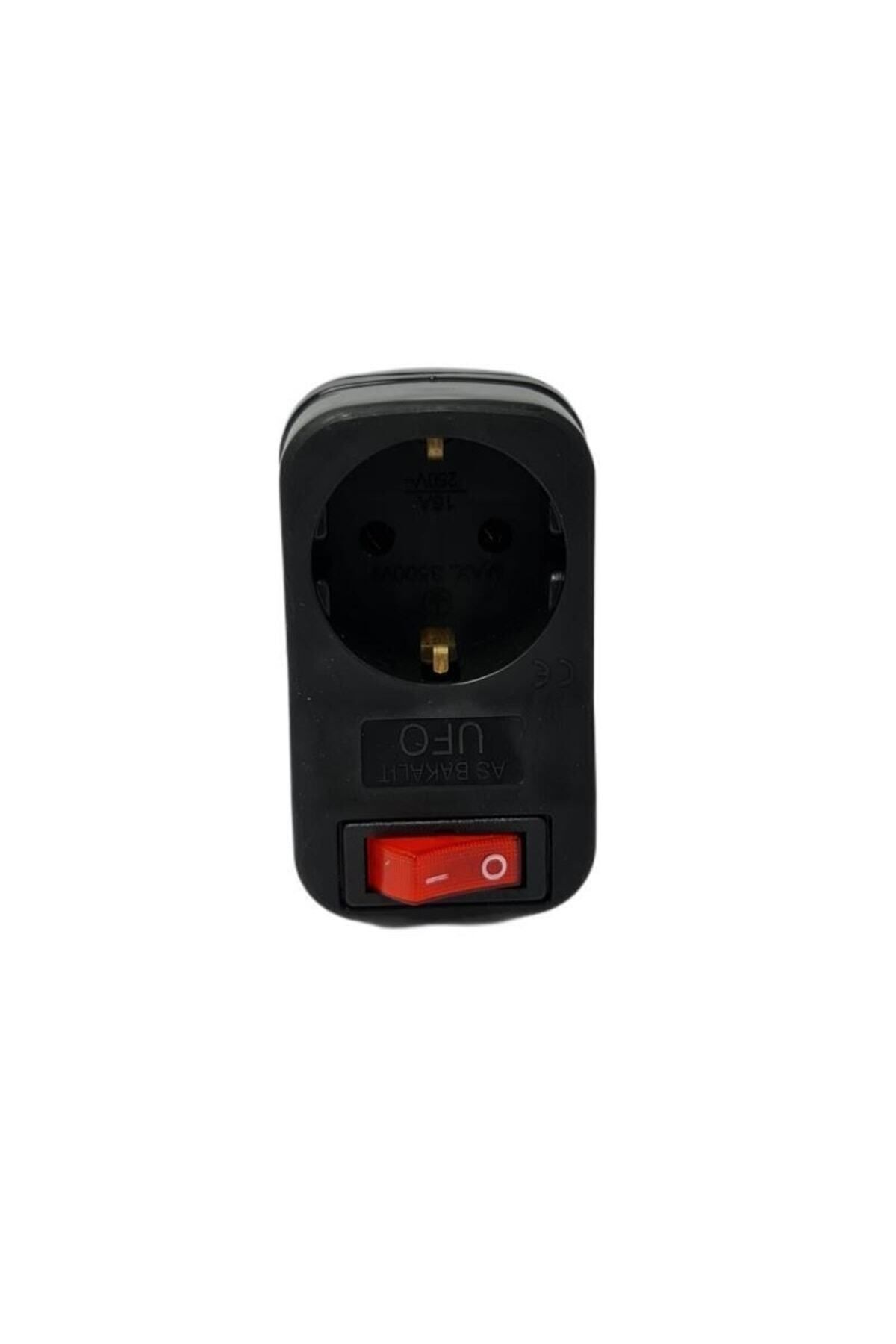 Mikasso-Current Protected Socket Single Black Switched 3500w UFO - Electric Socket 6