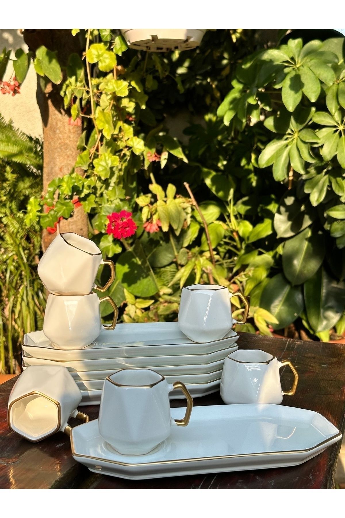 Altıgen Sunumlu 24 parça Full Set Kahve Sunum Seti