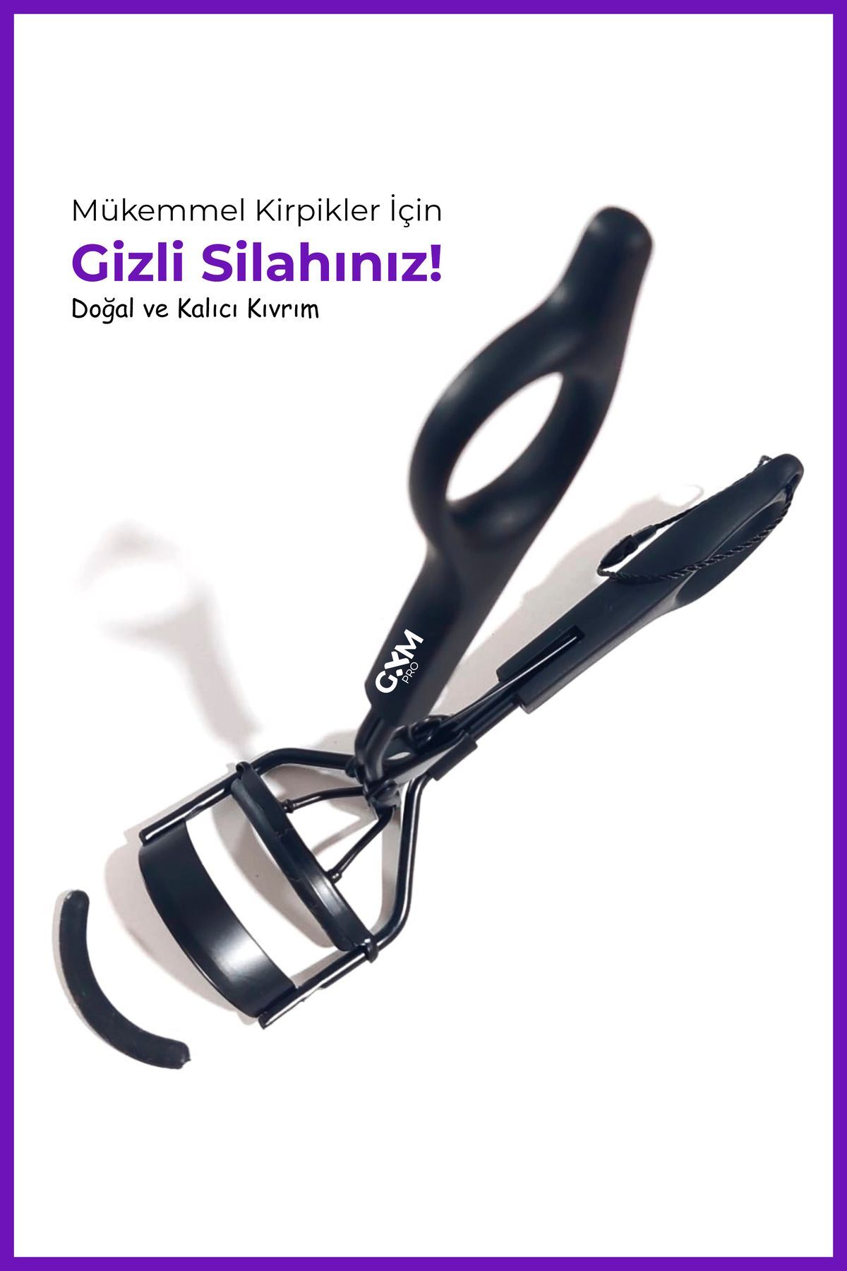 Siyah Kirpik Kıvırıcı - Black Eyelash Curler - Kirpik Kıvırma Taraklı - Kirpik Kıvırıcı uzun ömürlü — مشکی GXM2024-121 — تصویر 4 از 4
