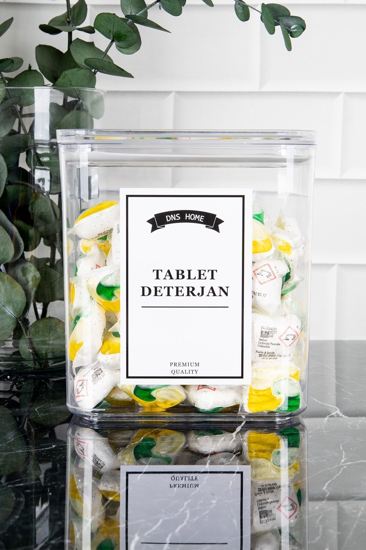 DNS HOME-Detergent Dispenser Set of 2 Tablet with Scale Label Detergent Powder Detergent Storage Box Container 2100-2900ml 5