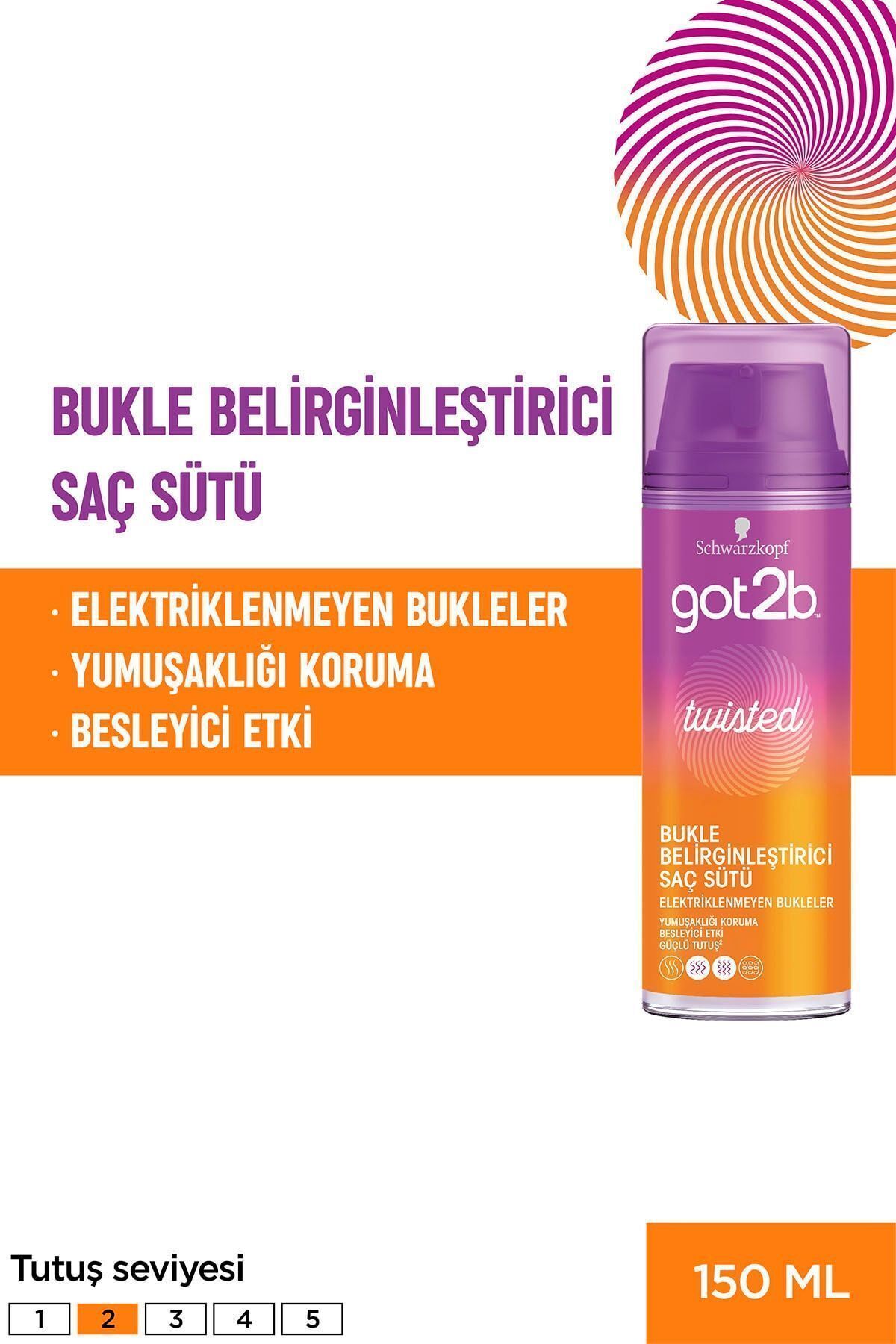 کرم و واکس حالت دهنده مو زنانه فرهای پیچ خورده شیر موهای ظاهری 150 میل X 2 قطعه است Got2B