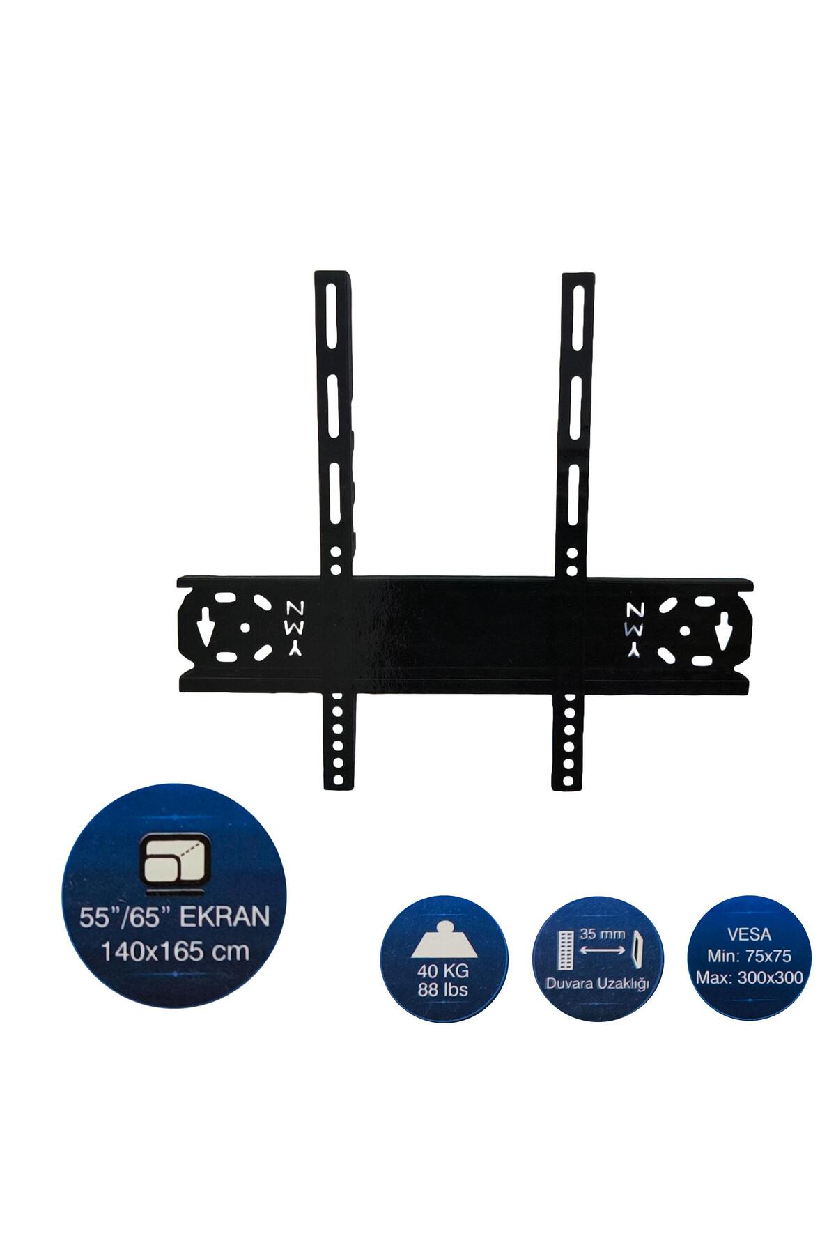 Hedyex 55" - 65" Tv Duvar Askı Aparatı Kilitli Ymn-5565