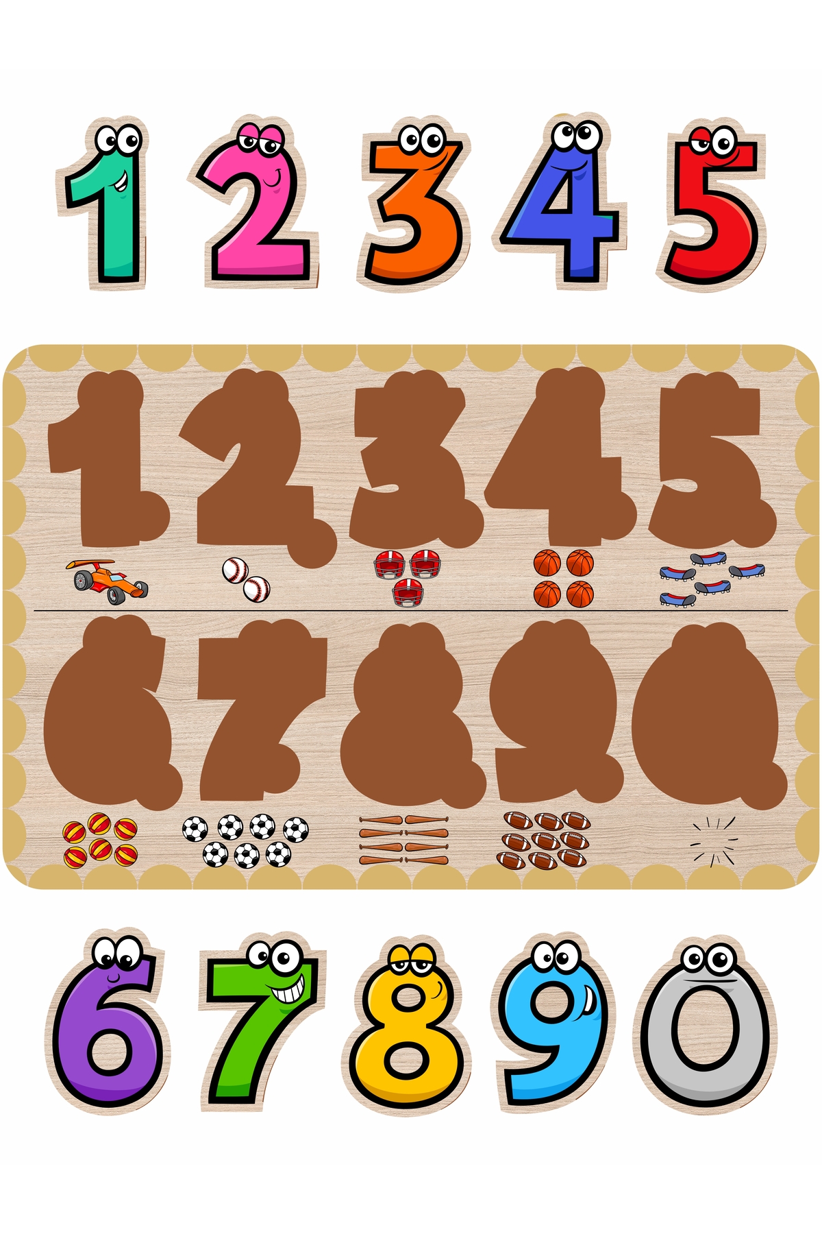 LİPYOS Sevimli Hayvanlar, Taşıtlar, Sebzeler ve Sayılar Ahşap Bultak Set fotoğrafı 5 (önizleme)