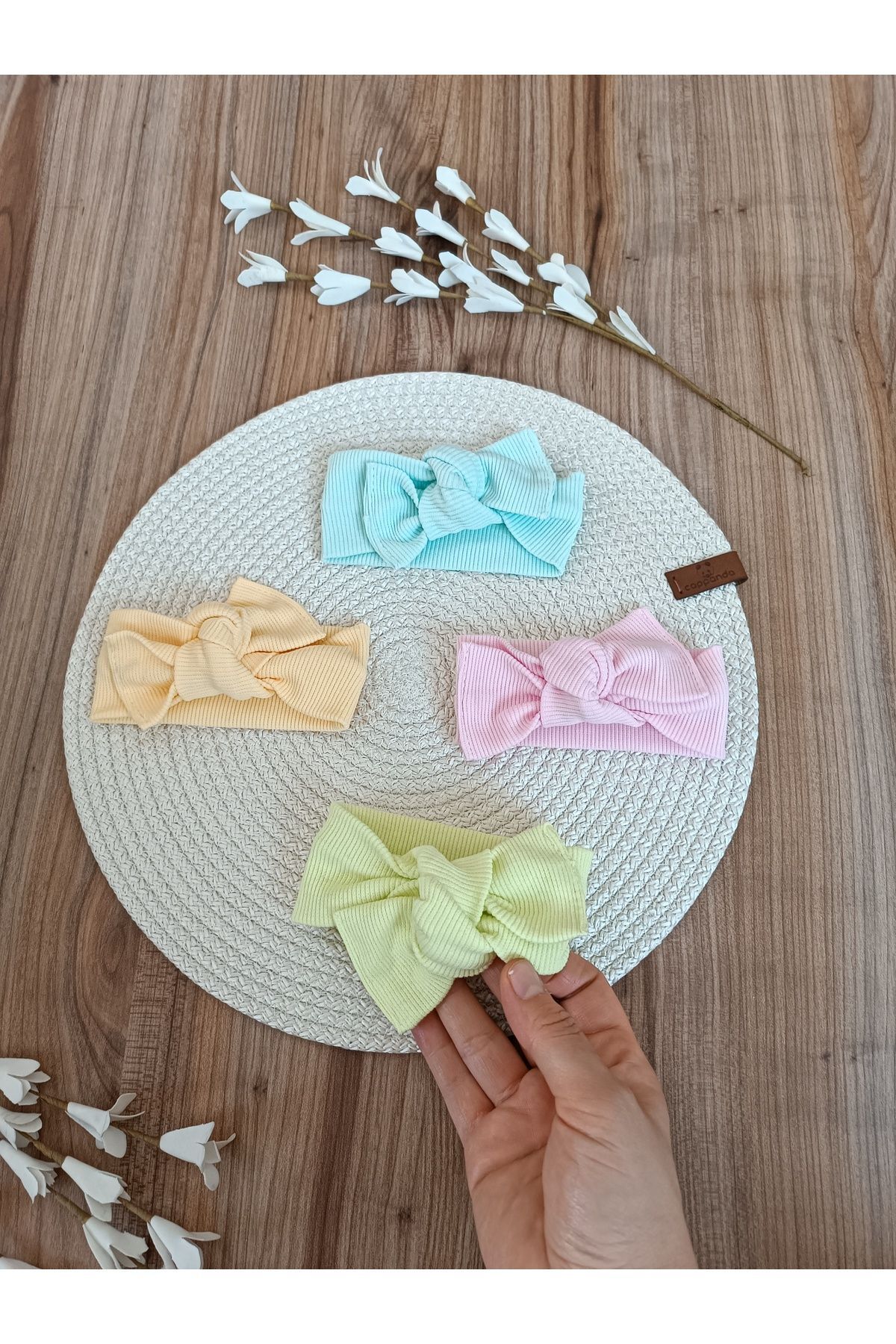 Bebella-Baby Girl Child Set of 4 100% Cotton Bow Bandana - Hair Bandana Gift 5