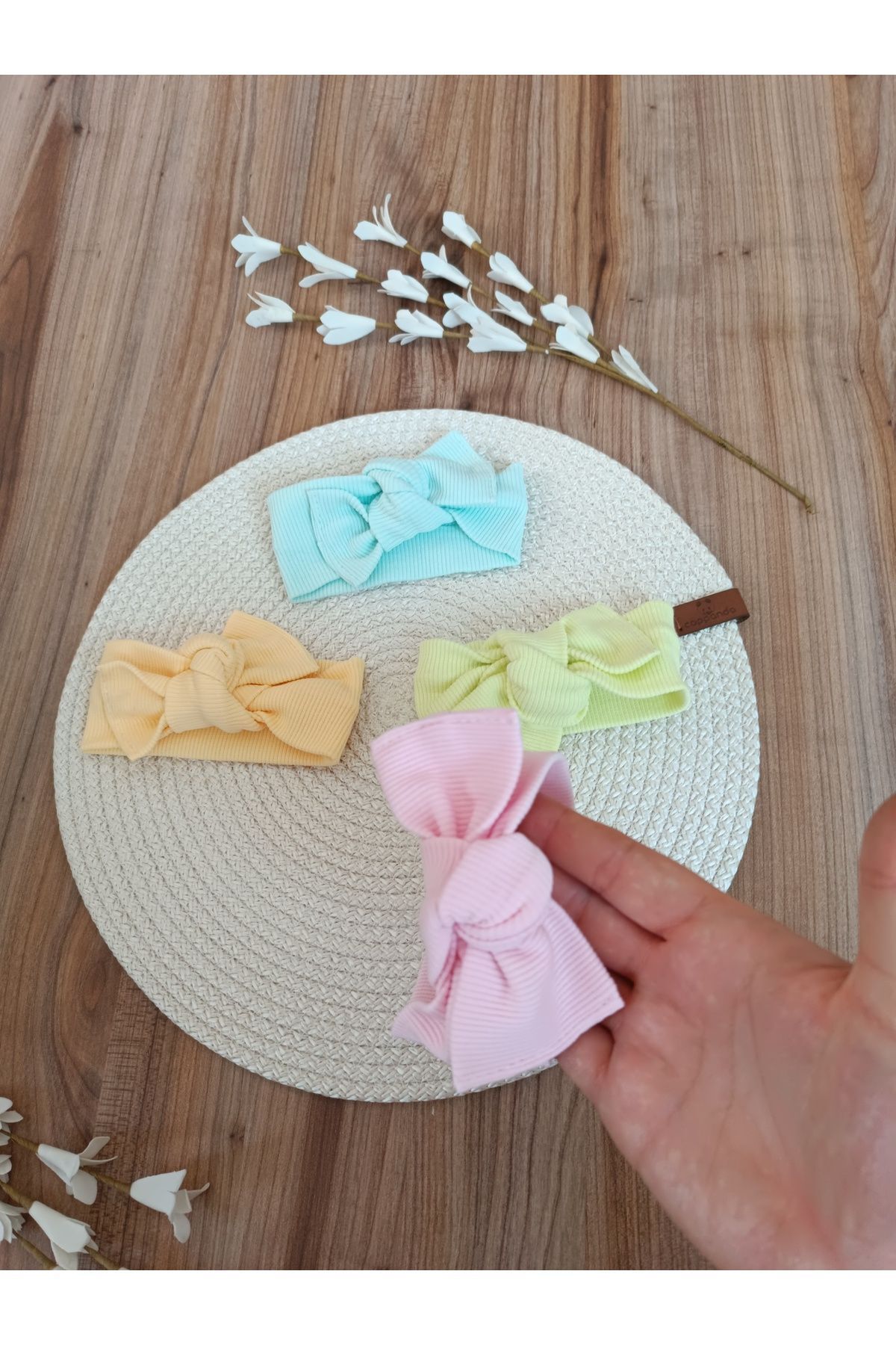 Bebella-Baby Girl Child Set of 4 100% Cotton Bow Bandana - Hair Bandana Gift 7