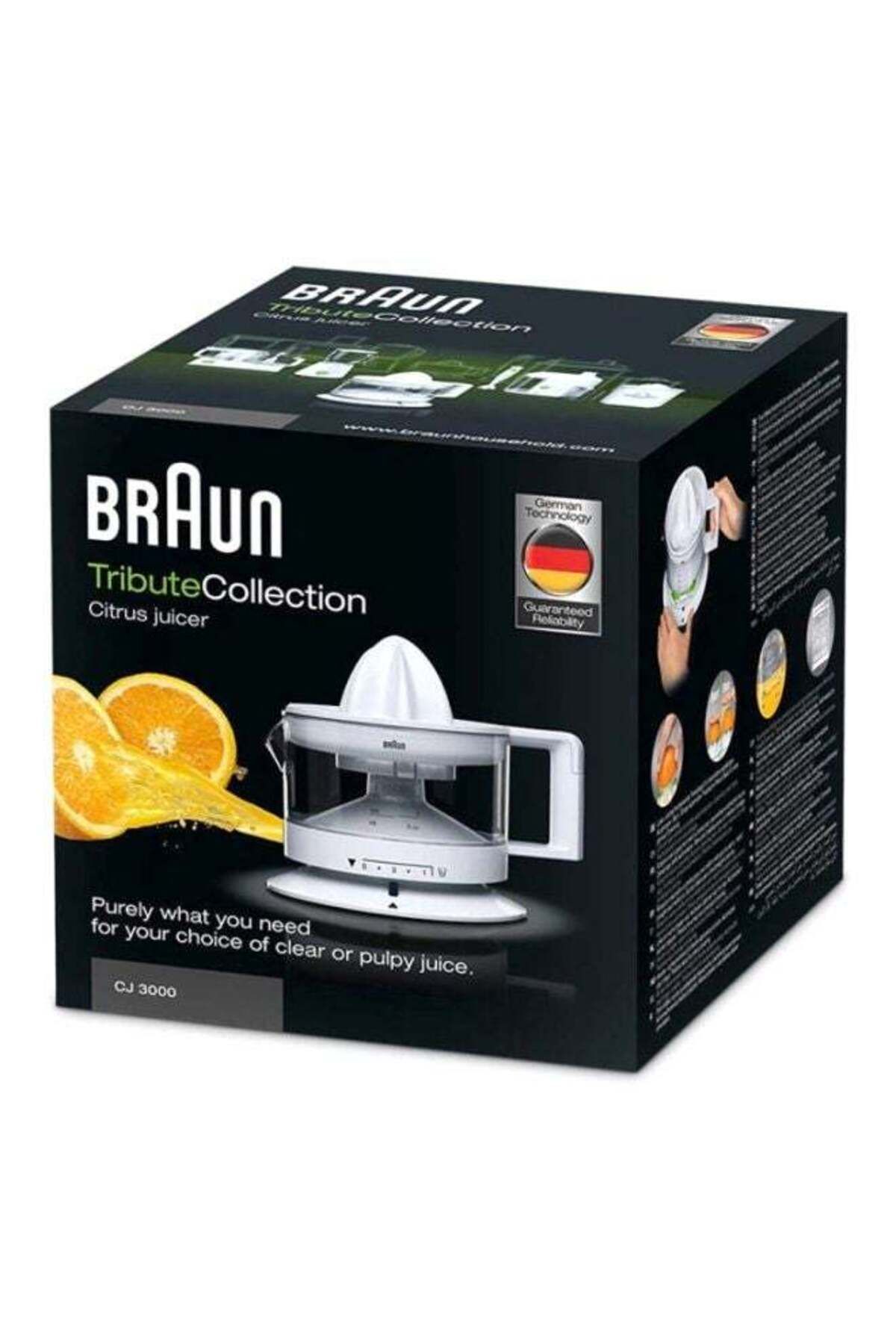 Braun Juicer 20W motor Pulp Control 350ML bowl with Scale 2 Way rotation Auto Star Stop CJ3000 Trendyol