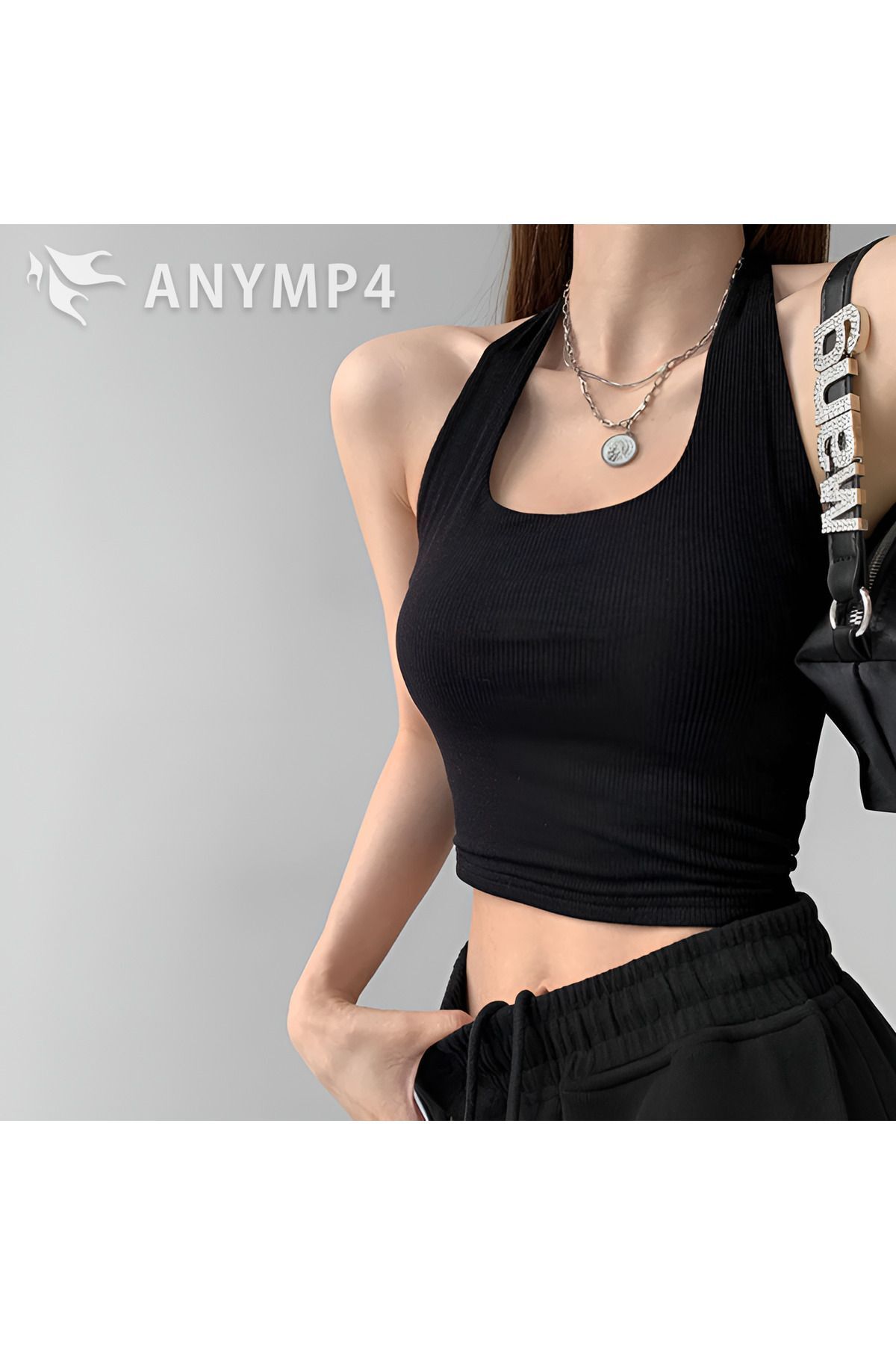 Kadın Çapraz Kolsuz 2 Lİ Adet Fitilli Crop Basıc Atlet Bluz