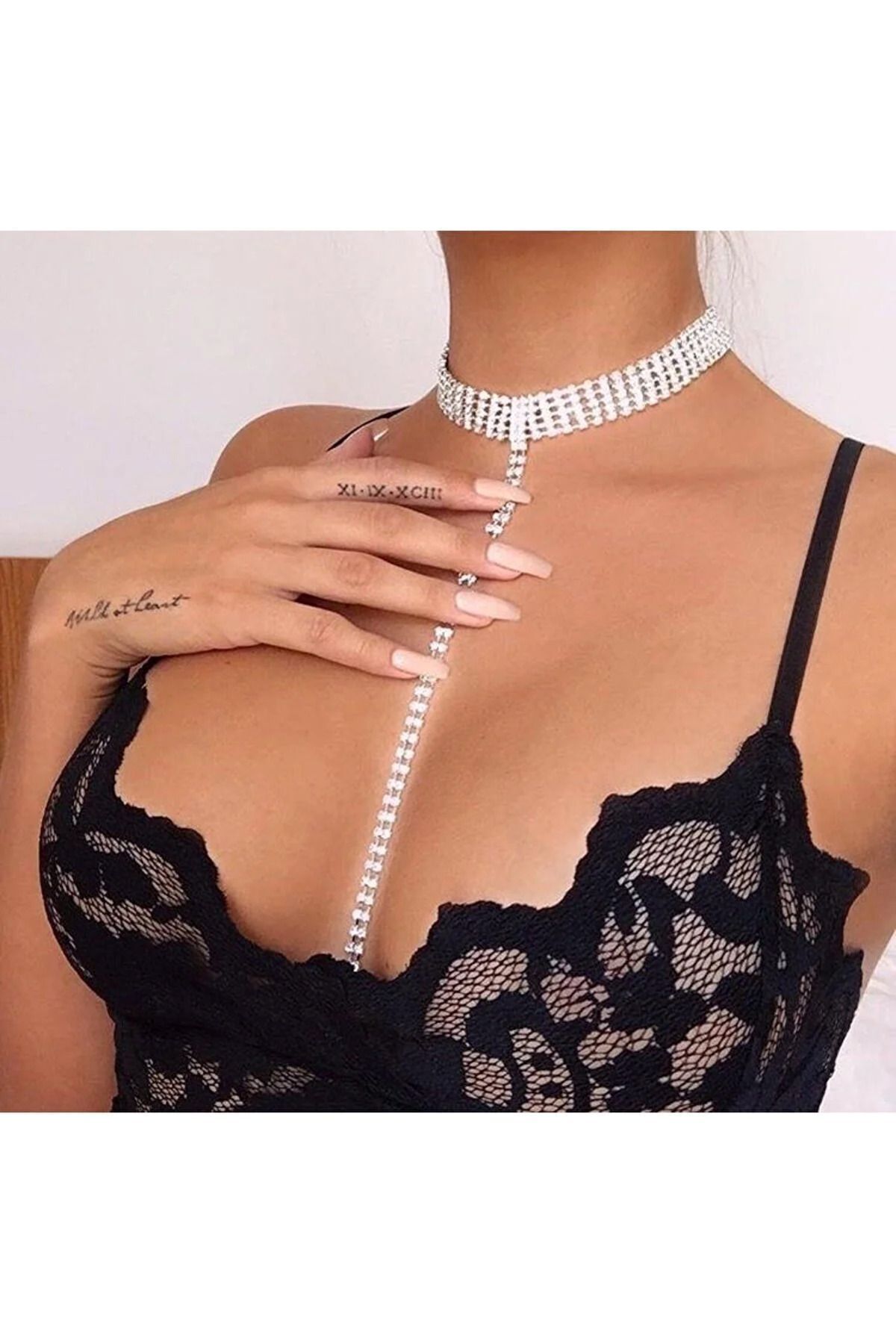 4 Sıra Y Model Zirkon Taşlı Su Yolu Kolye