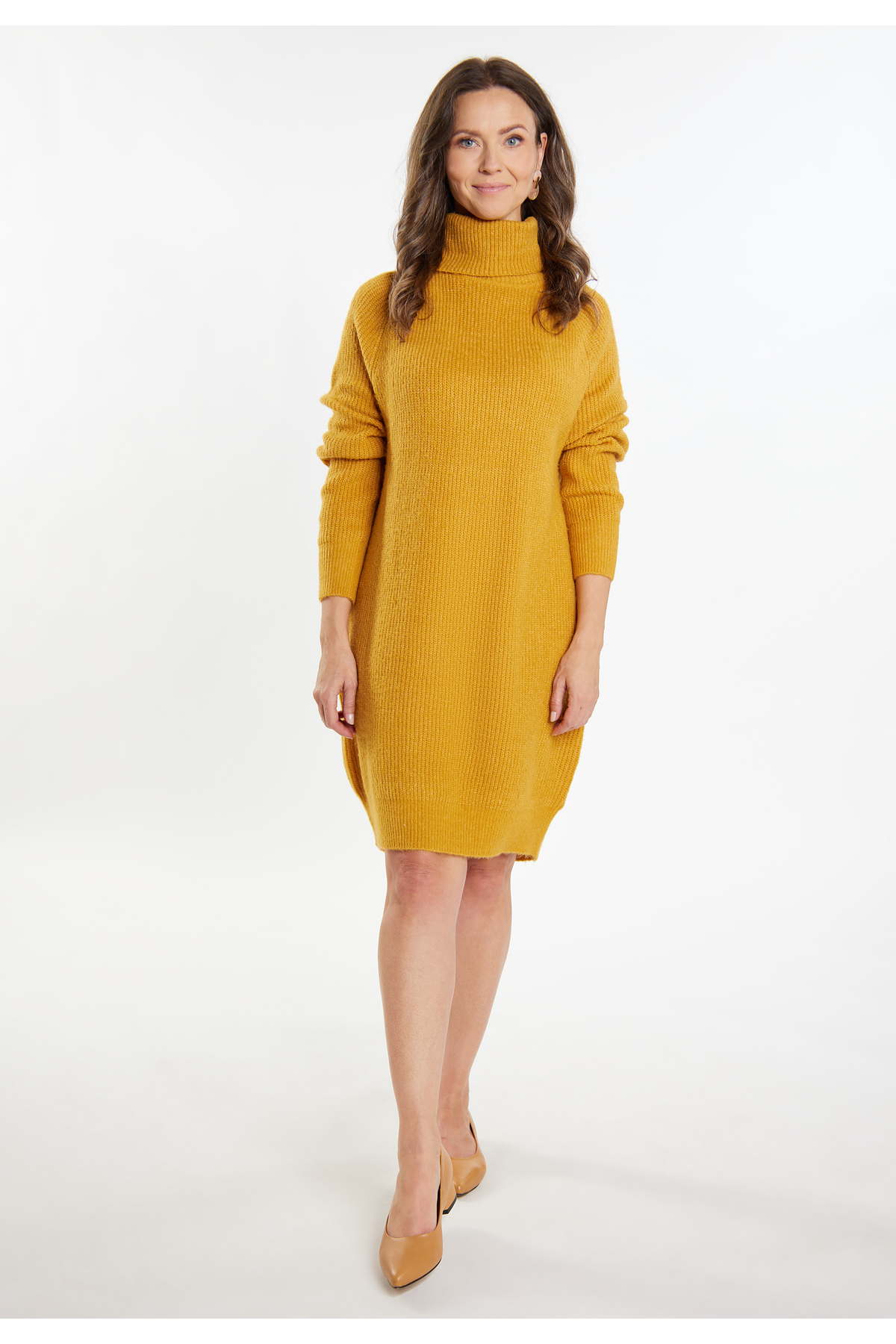 esprit strickkleid gelb