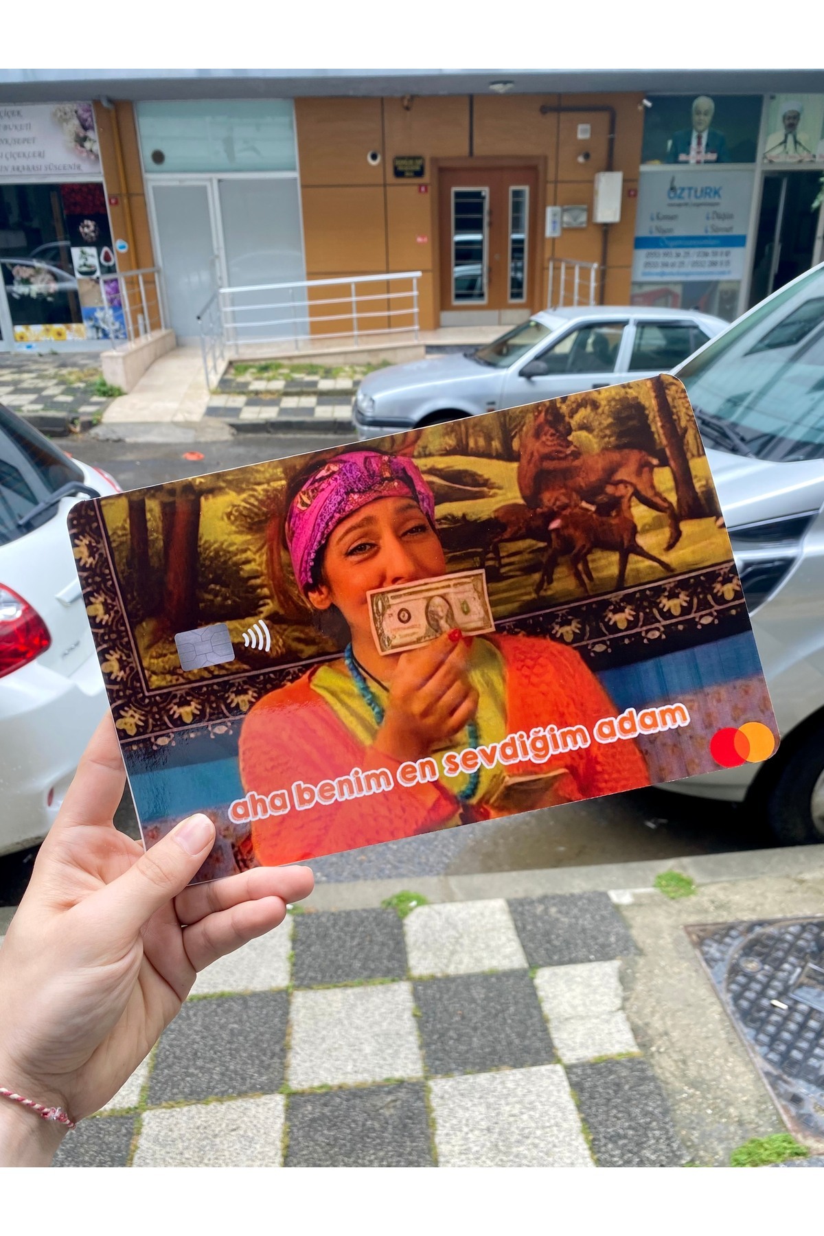 Ludios Pembe ''En Sevdiğim Adam'' Büyük Boy Dev Kredi Banka Kartı Kılıfı (18X29)