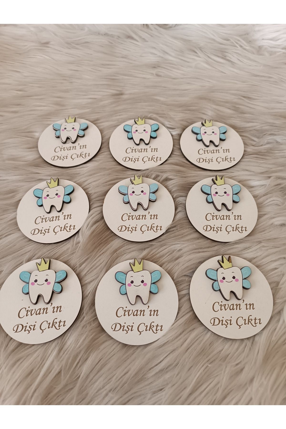 doğrukan Diş Buğdayı Diş Partisi Yenidoğan Doğum Günü Magnet Hediyelikler(10 ADET) fotoğrafı 3 (önizleme)