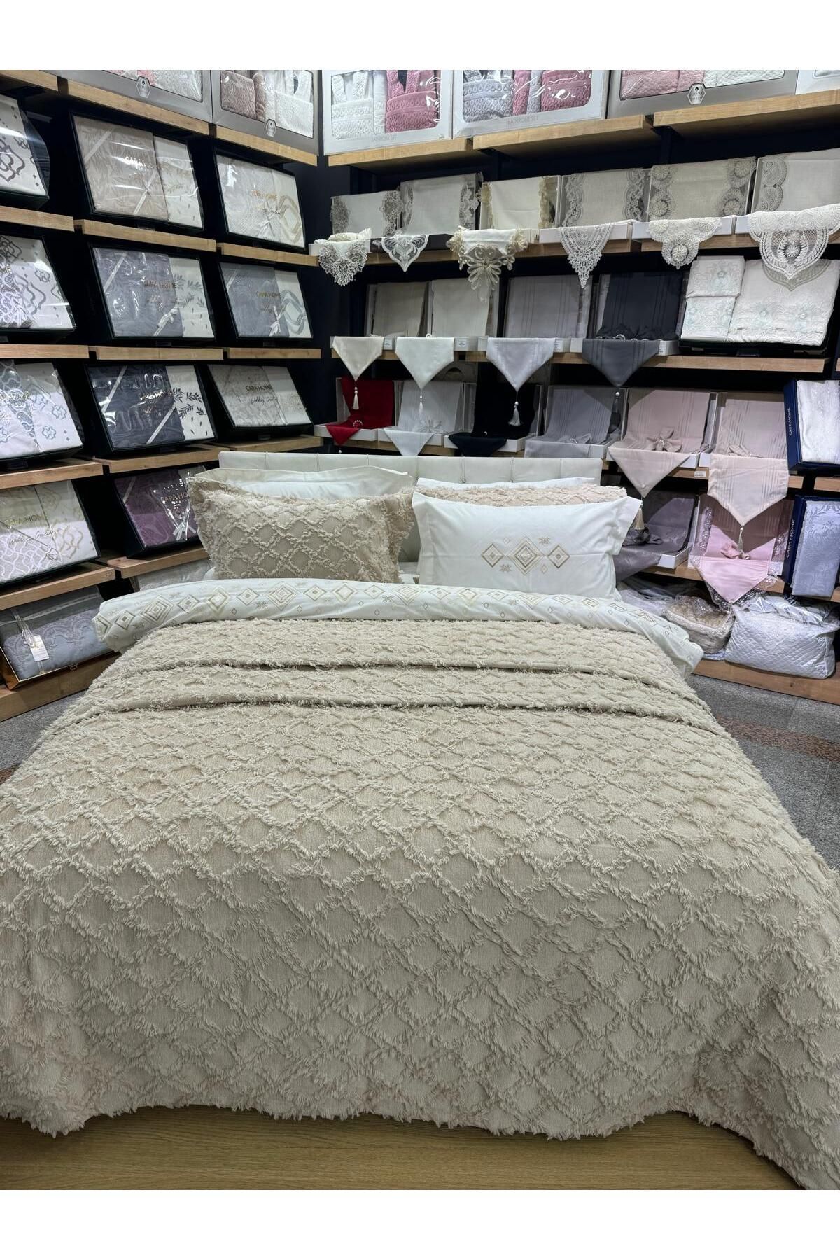 ÇAPAEV-Double King Size Tufted Bedspread - Harem 3