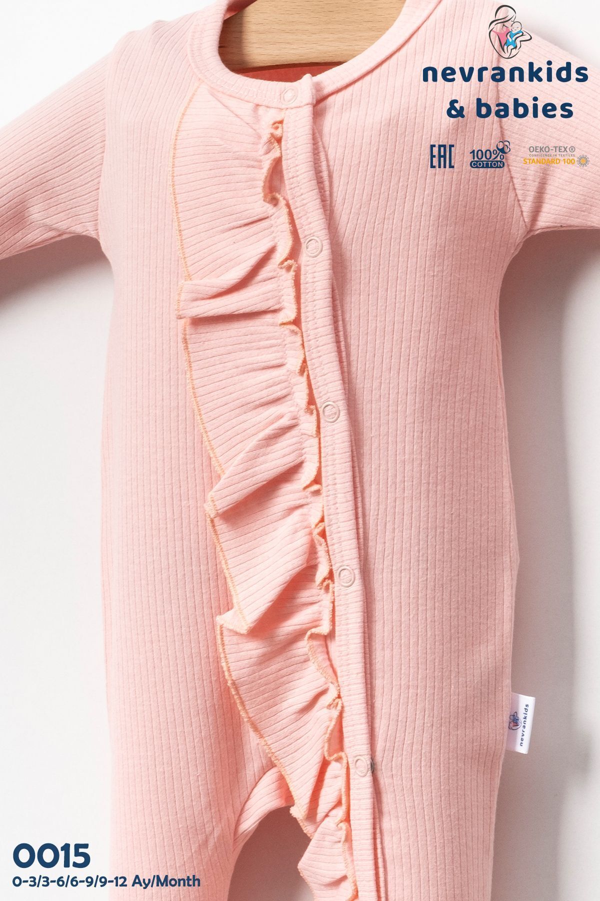 nevrankids Kız Bebek Fırfırlı Uzun Kollu Fitilli 6'lı Takım Tulum Set fotoğrafı 5 (önizleme)