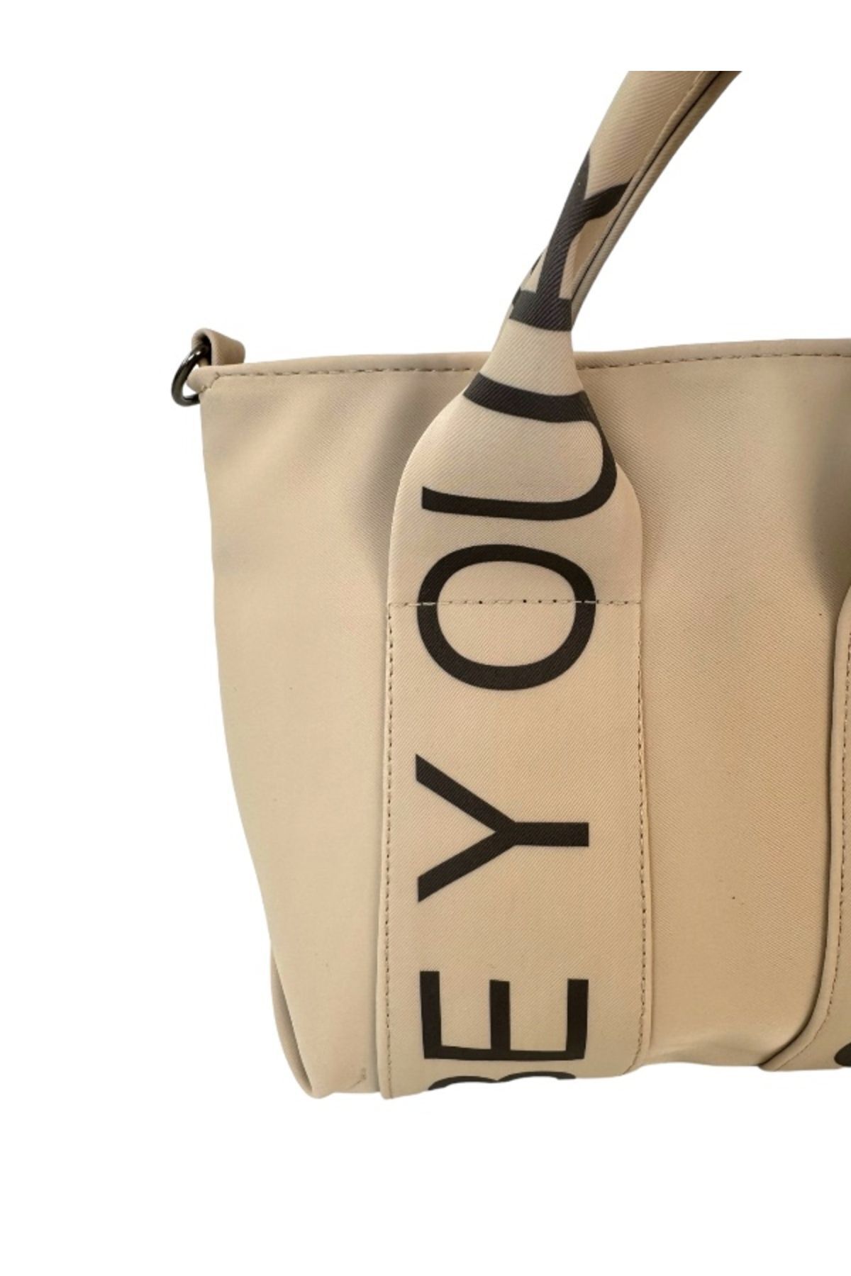 TOPLINE-*Be Your Self Always* Text Fabric Hand and Shoulder Bag 3