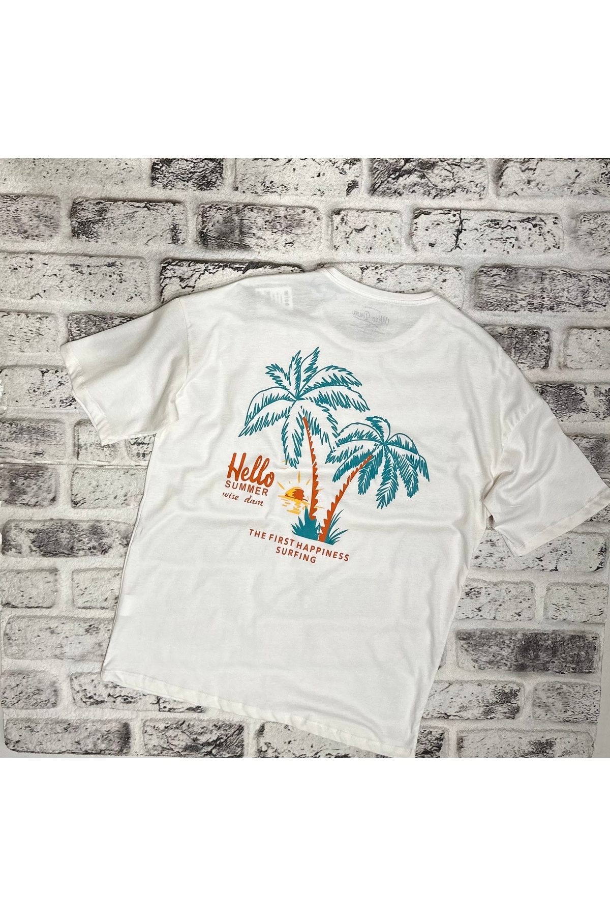 وایز تی‌شرت مردانه طرح کرم سایز بزرگ، چاپ شده از ۱۰۰٪ پنبه