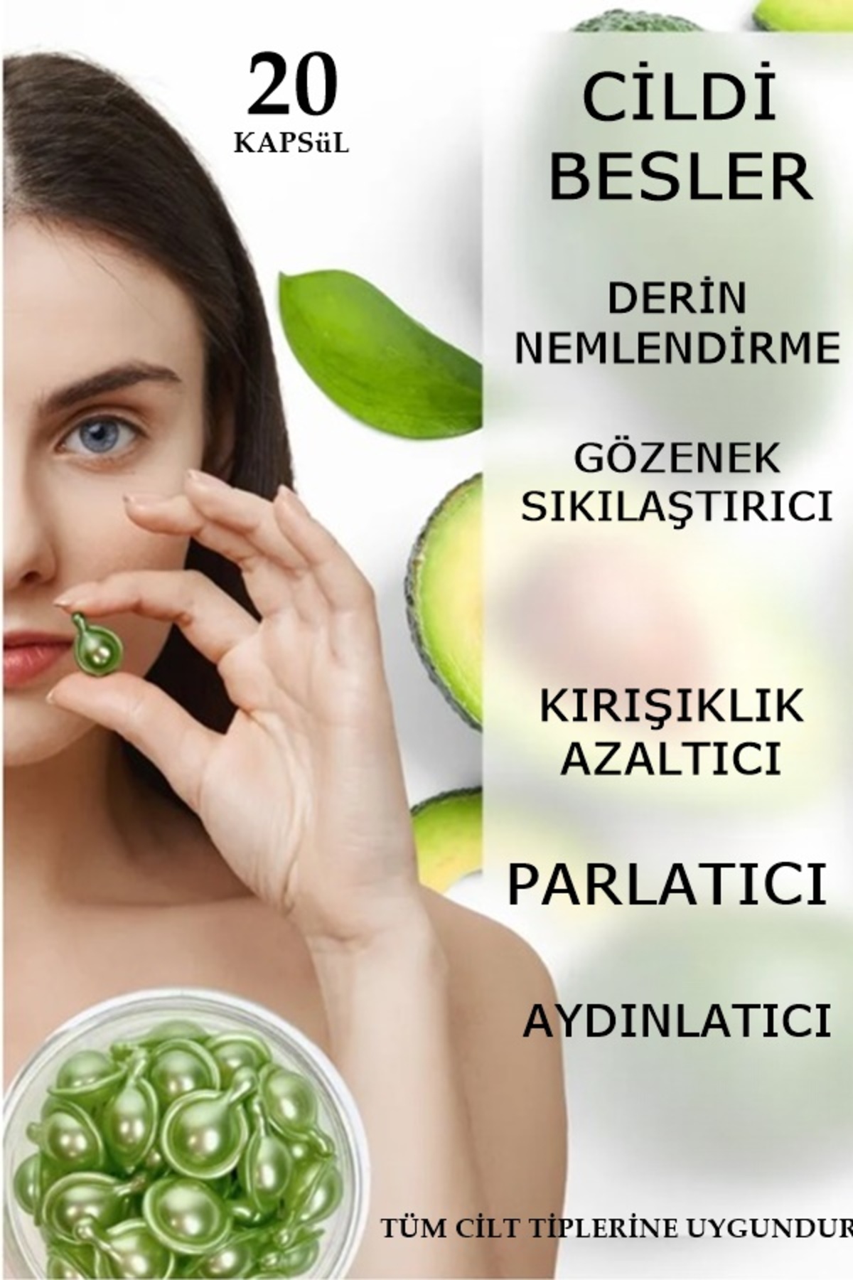 Tokyo Avokado Yağlı ve Kolajen İçerikli Nemlendirici Cilt Serum 20 Kapsül — DHCR6451 — تصویر 2 از 8