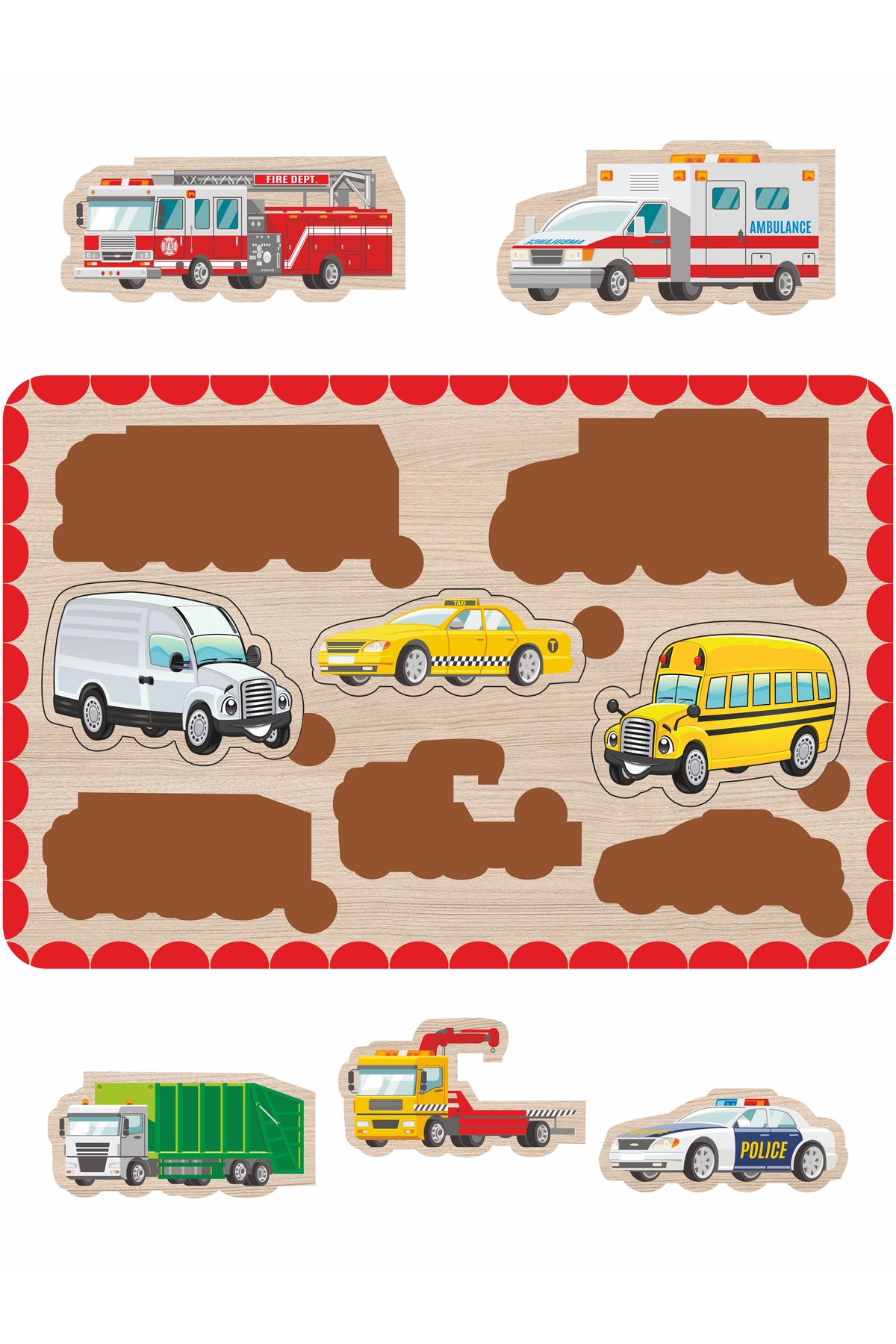 LİPYOS Sevimli Hayvanlar, Taşıtlar, Sebzeler ve Sayılar Ahşap Bultak Set fotoğrafı 3 (önizleme)