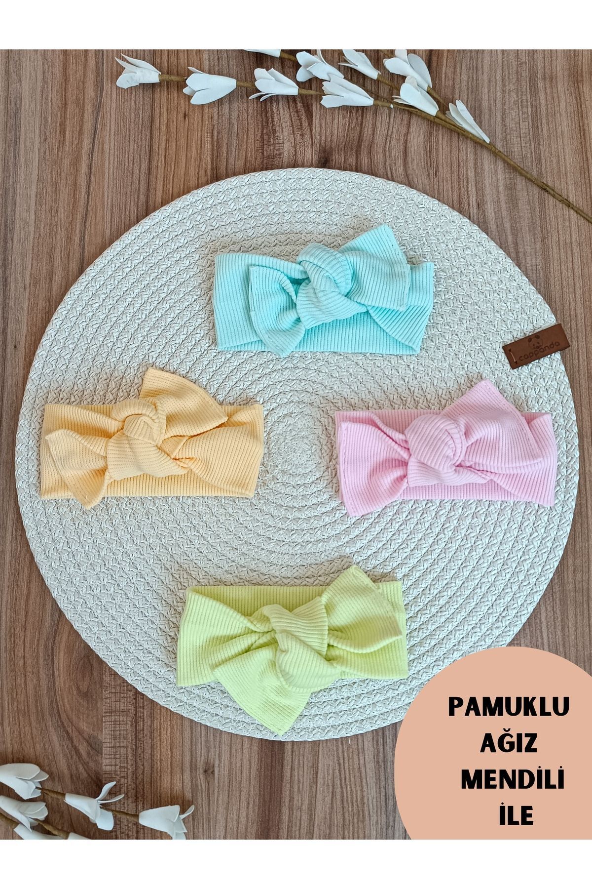 Bebella-Baby Girl Child Set of 4 100% Cotton Bow Bandana - Hair Bandana Gift 1
