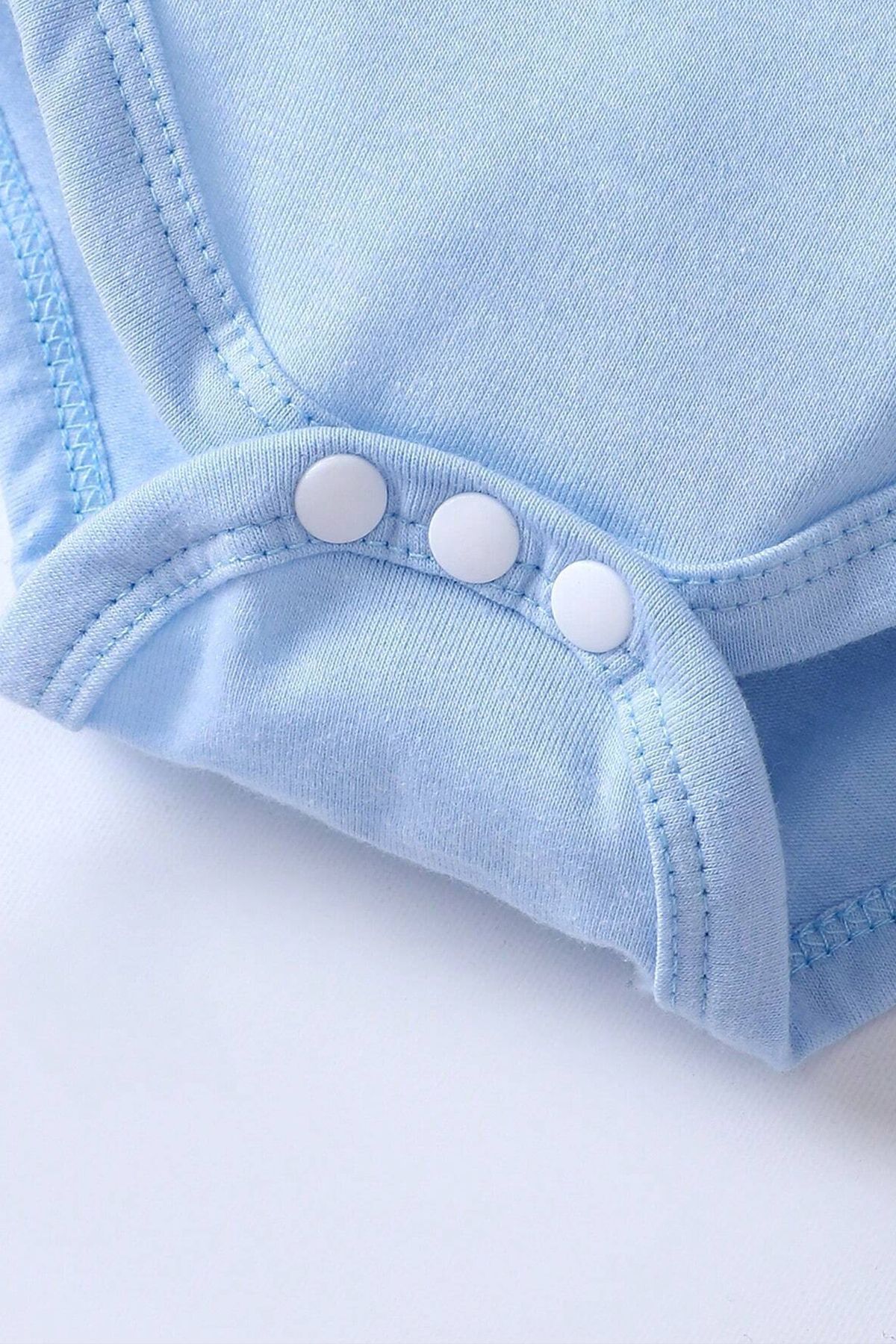 بادی نوزادی پسرانه – دخترانه آبی bebetospik | ZBN-UZUN-BEYAZ اورجینال - تصویر 3