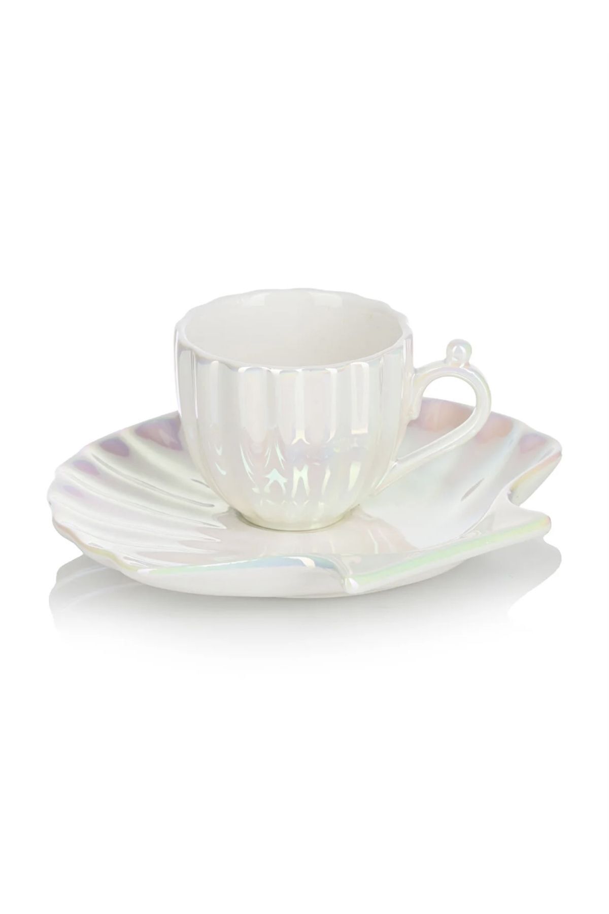 LC Waikiki-Set of 2 Hologram Coffee Cups with Seashell Appearance 5