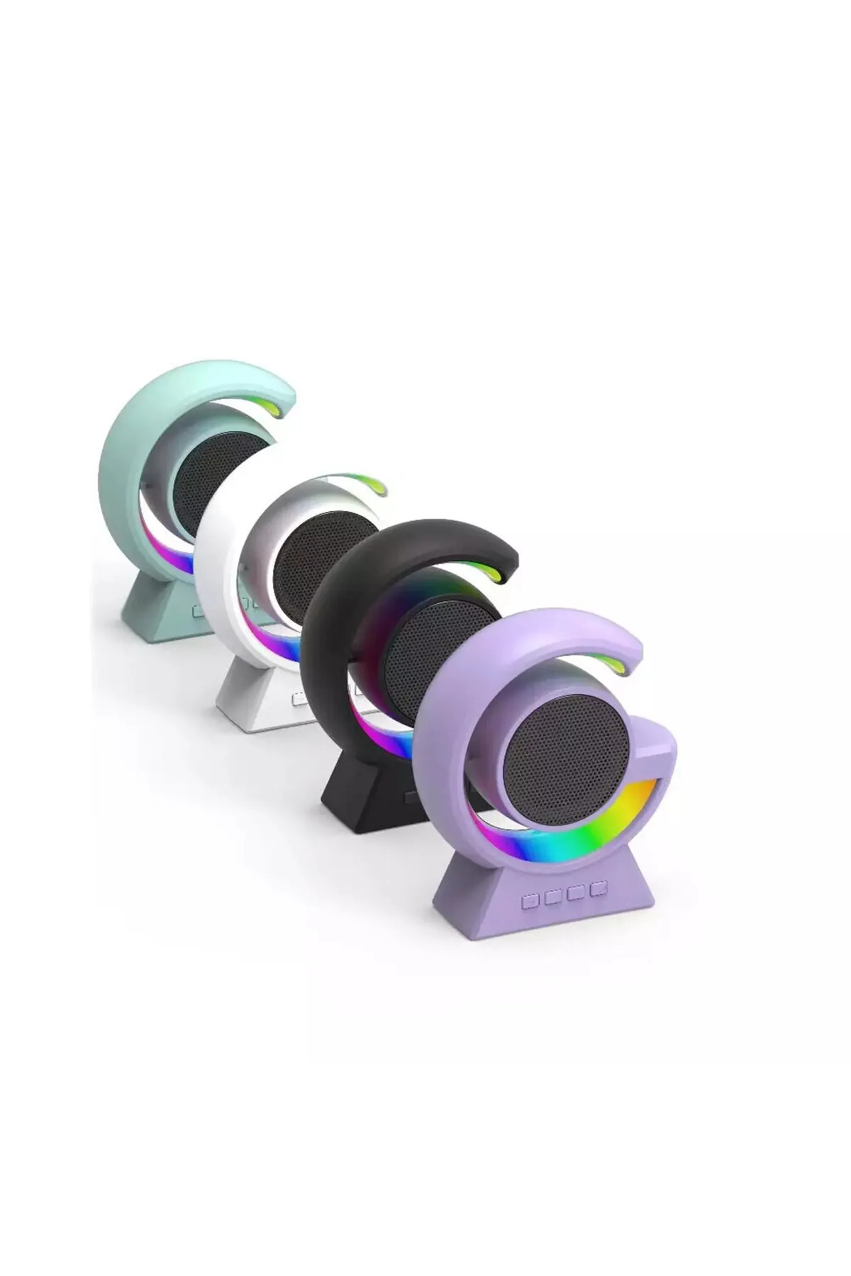 Bx-39 Beyaz Taşınabilir Rgb Aydınlatmalı Bluetooth Hoparlör 5