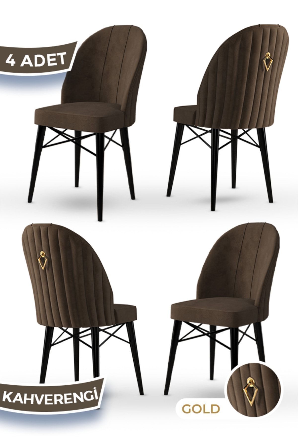 Rhythm Series, 1st Class Babyface Imported Fabric, 4 Coffee Chairs, Black Hornbeam Foot, Gold Ring
