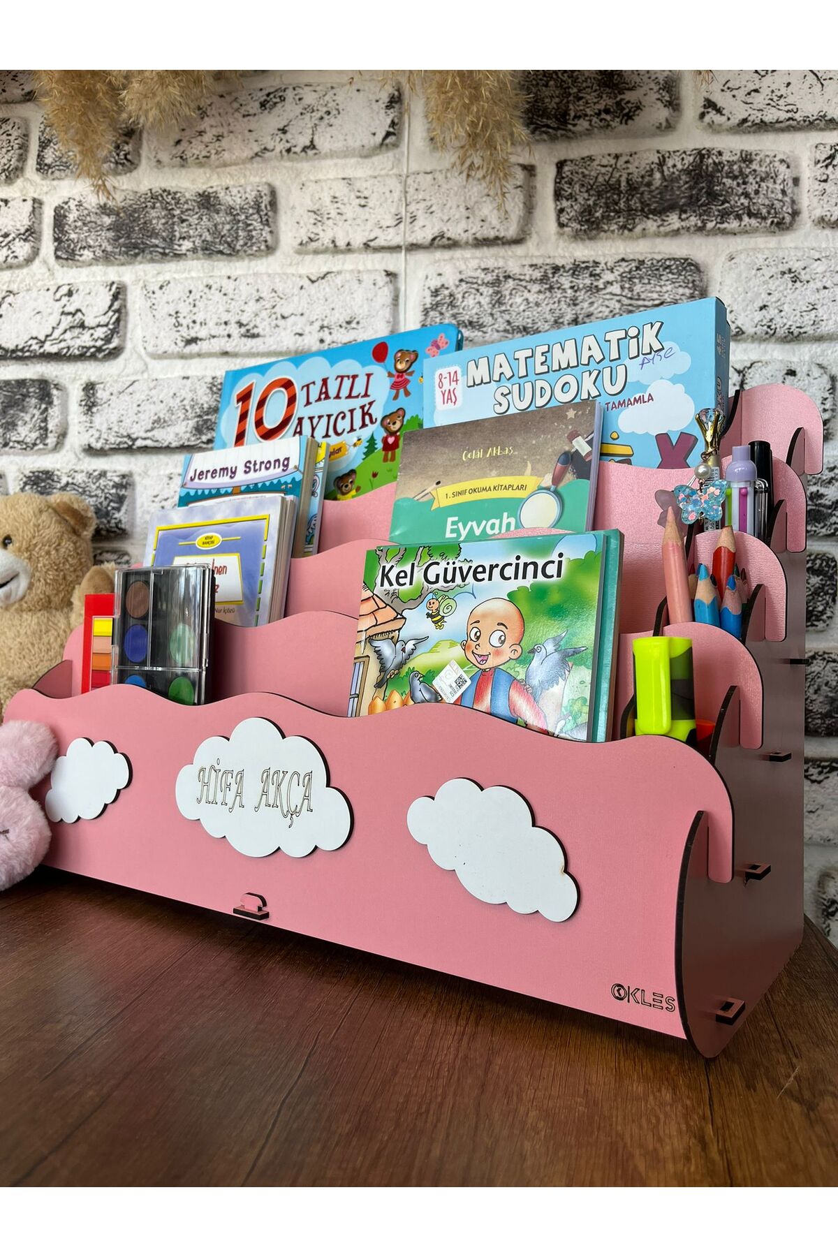 KLES kalemlikli çocuk kitaplığı çocuk odası dekorasyonu eğitici çocuk kitaplığı fotoğrafı 3 (önizleme)