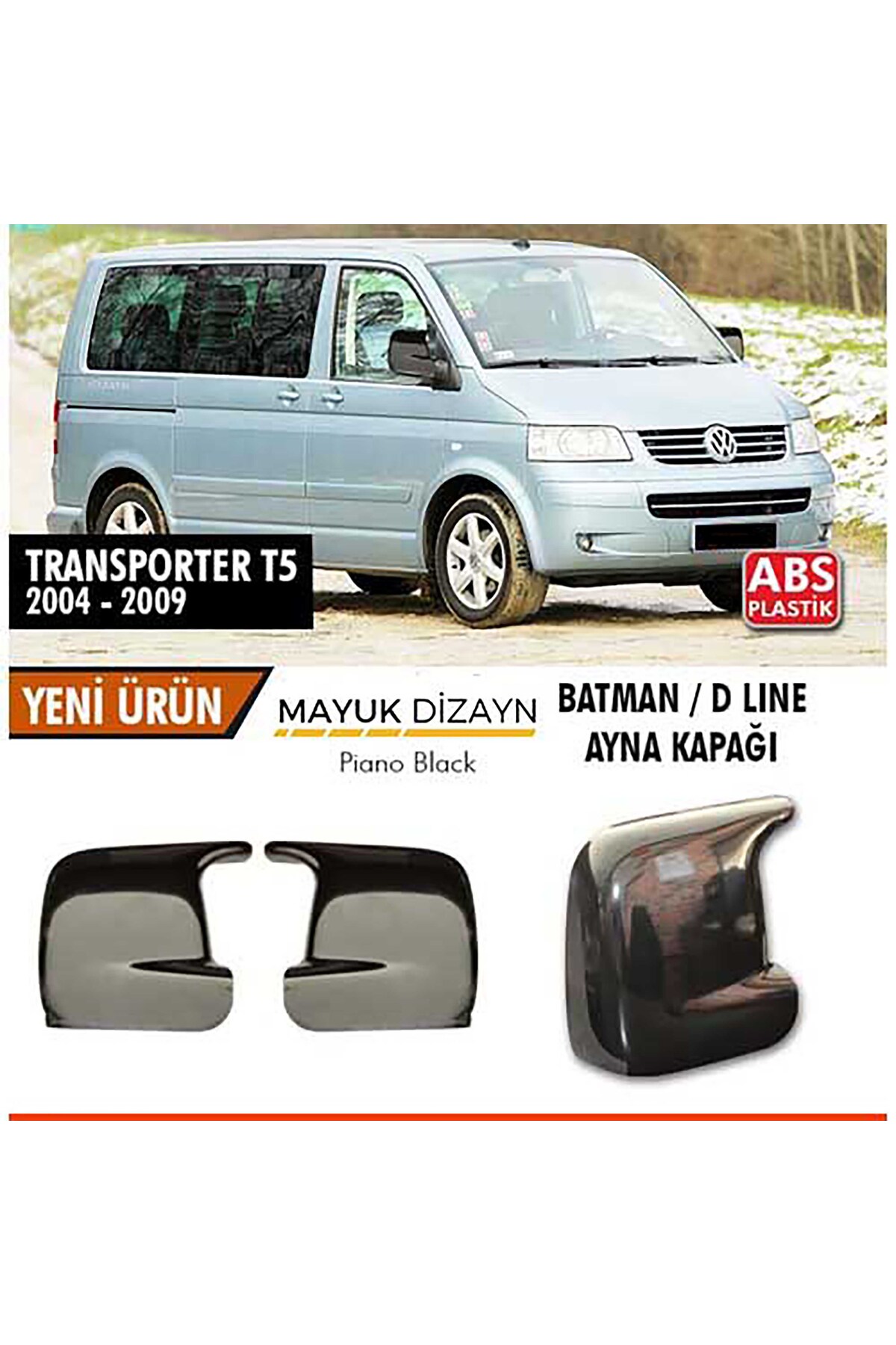 Mayuk Dizayn VOLKSWAGEN Transporter T5 2004-2009 Batman Yarasa Ayna Kapağı --MAYUK DİZAYN--