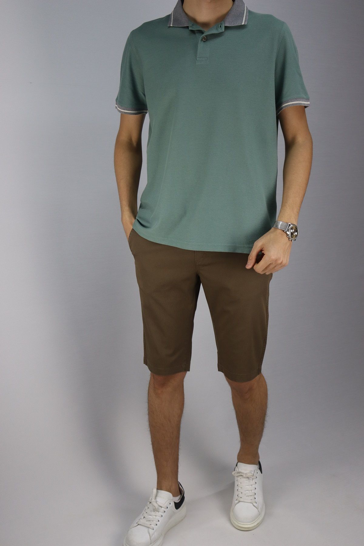 inpool Pantaloni Scurți Pentru Bărbați, Cu Șireturi, Spălate Cu Sulf, Cu Talie Flexibilă 248 Masculin - 42