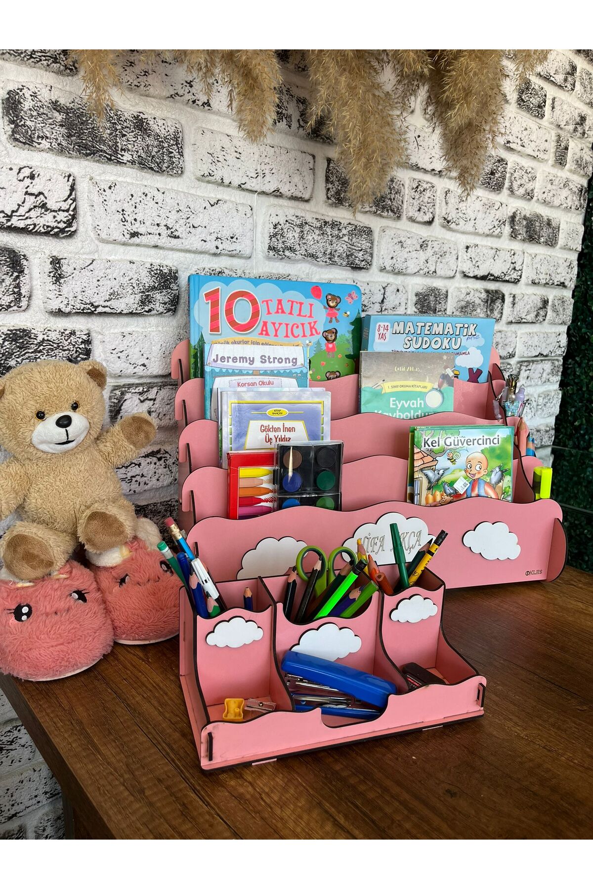 KLES kalemlikli çocuk kitaplığı çocuk odası dekorasyonu eğitici çocuk kitaplığı fotoğrafı 4 (önizleme)