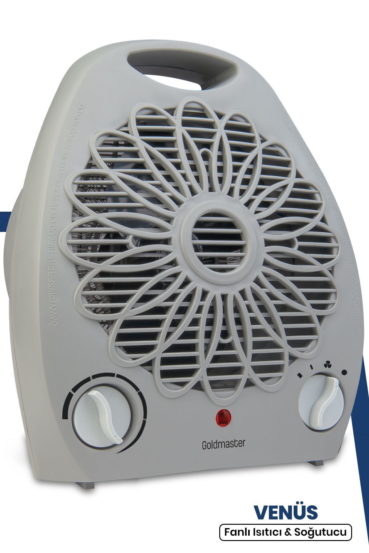 GOLDMASTER 2000 Watt Isıya Dayanıklı Sıcak,ılık,soğuk Devrilme Emniyetli Isıtıcı Fan Gri