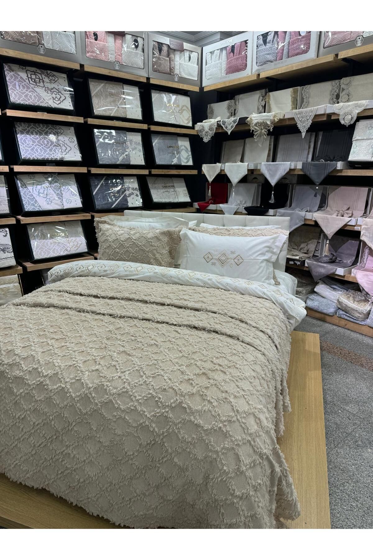 ÇAPAEV-Double King Size Tufted Bedspread - Harem 4