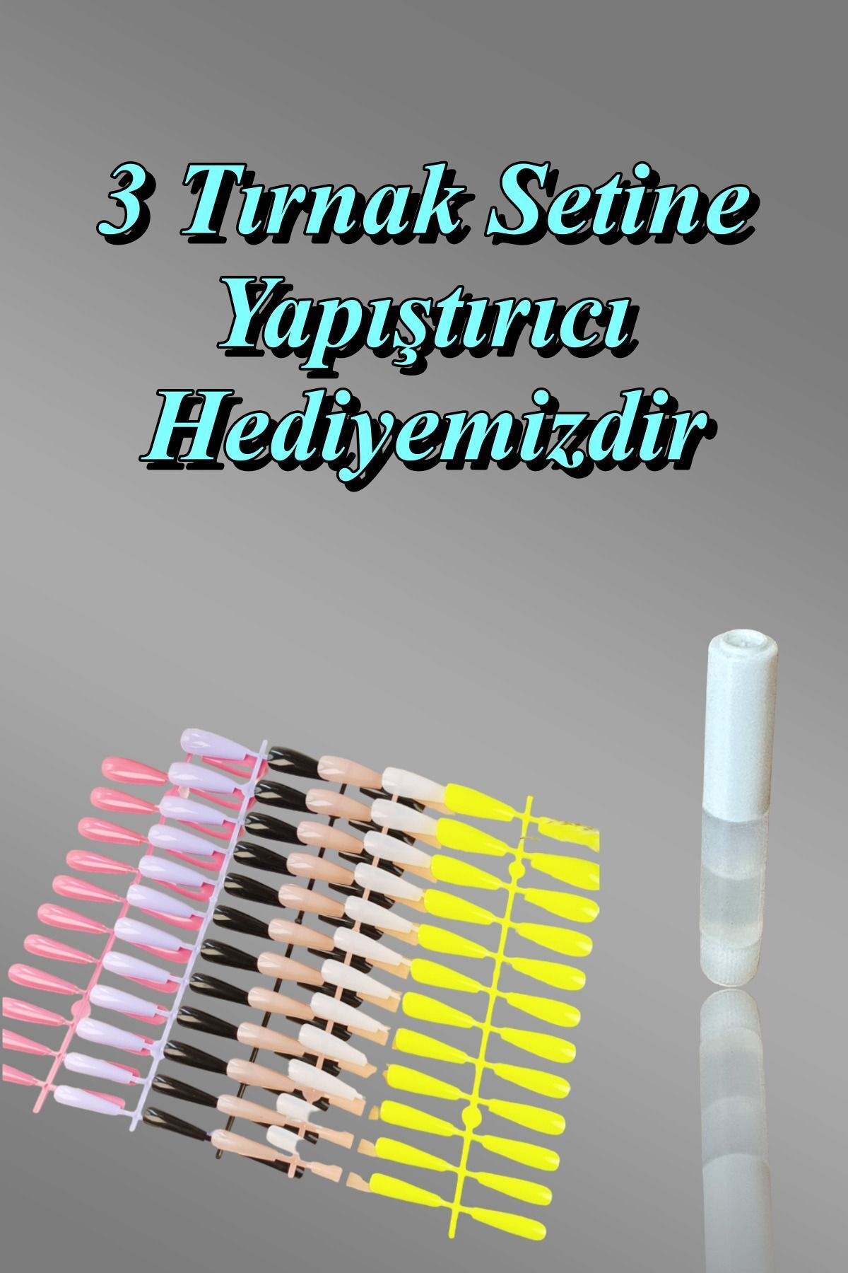 24 تکه میخ های رنگارنگ مات کوتاه تقلبی بیضی مربع 3 Al Adhesive 6 Al Adhesive ست هدیه 1051 Easy Beauty