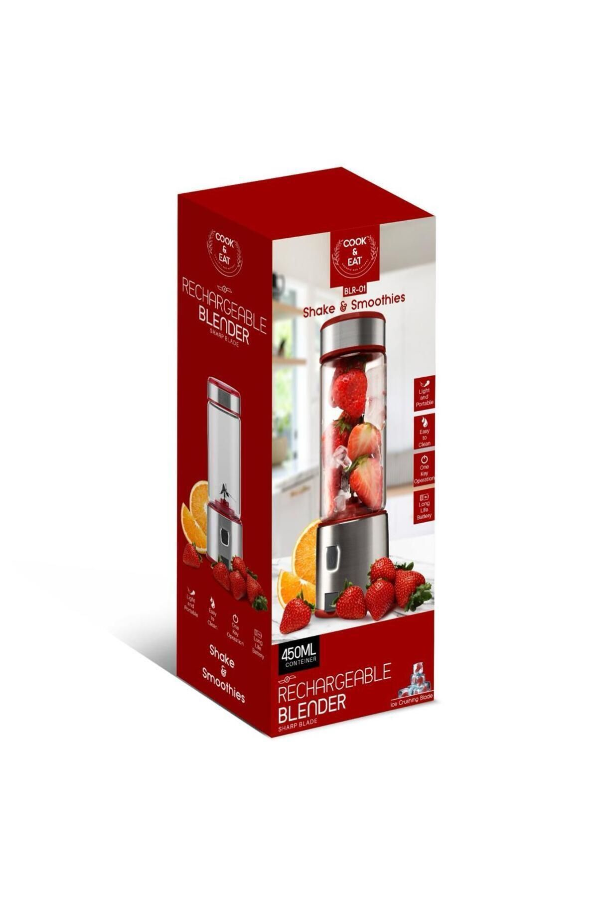 USB şarj edilebilir Blender kişisel 380ml cam yüzlü Blender sıkacağı küçük taşınabilir Blender - 6