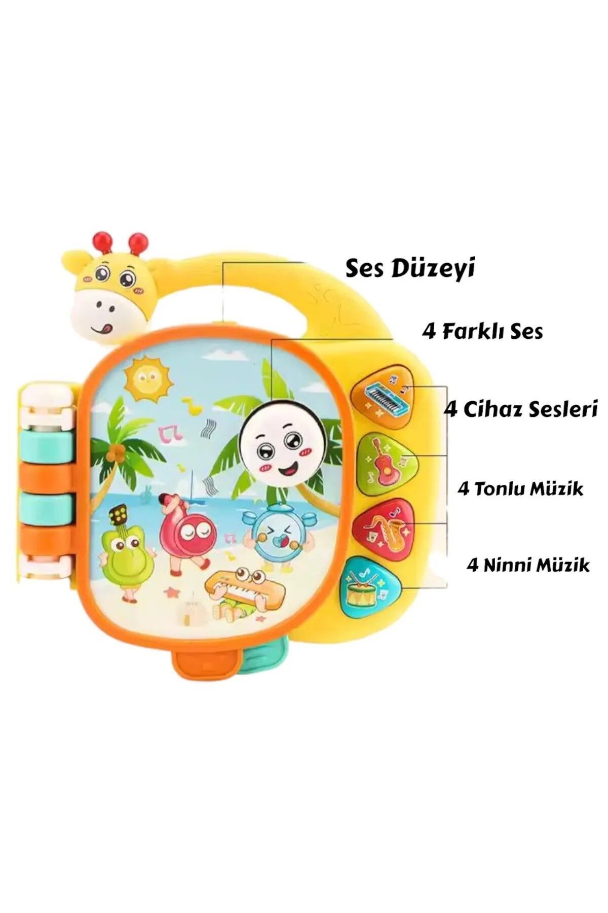 oruçoyuncak Oyuncak Işıklı ve Müzikli Zürafa Kitaplı Piyano Sevimli Hayvanlar fotoğrafı 6 (önizleme)