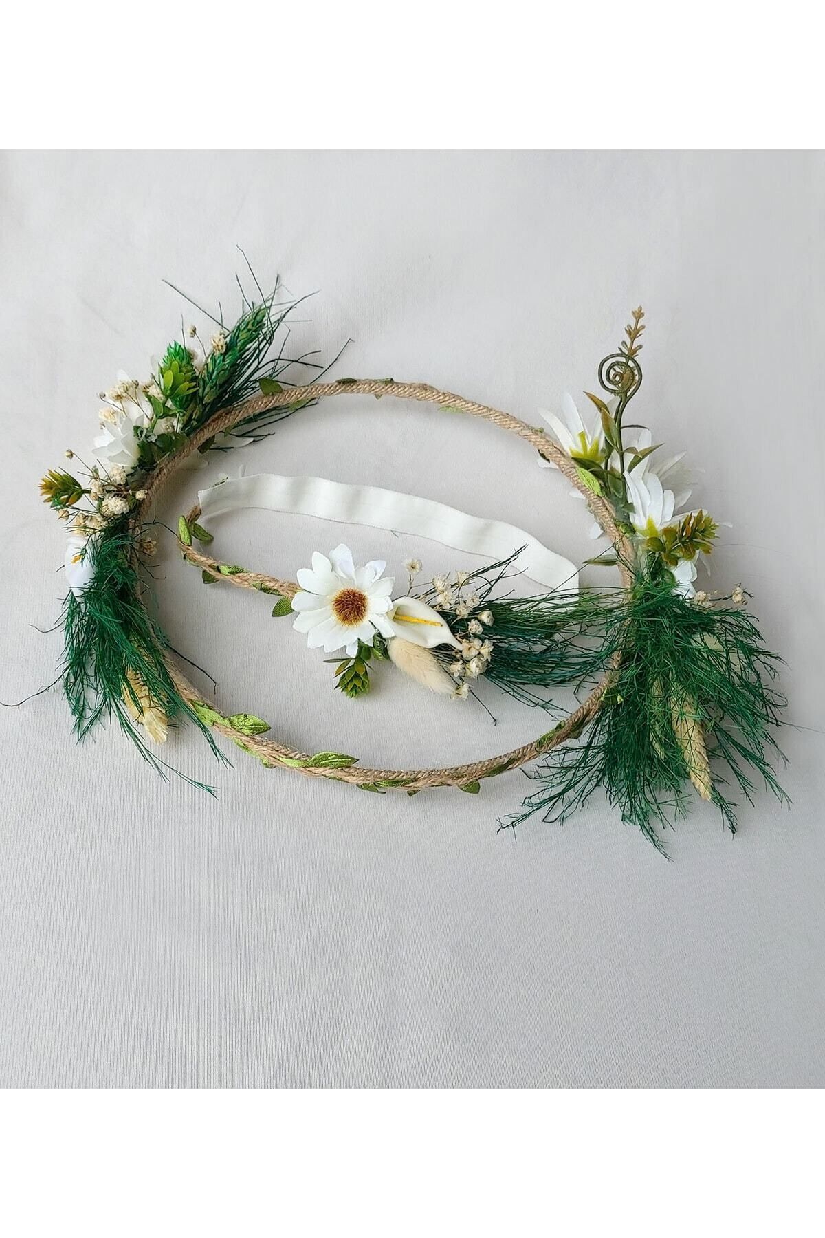 htk butik Çiçekli Taç, Anne Bebek Lohusa Tacı, Bebek Saç Bandı, Lohusa Seti, Yenidoğan Taç, Hastane Tacı fotoğrafı 6 (önizleme)