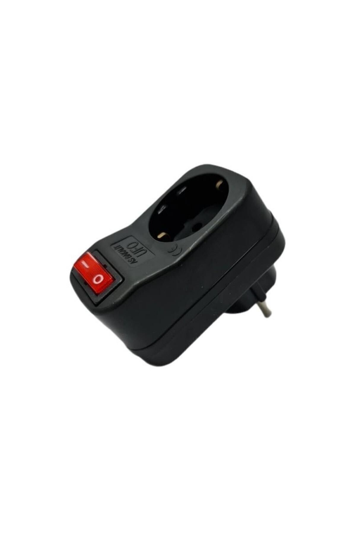 Mikasso-Current Protected Socket Single Black Switched 3500w UFO - Electric Socket 1
