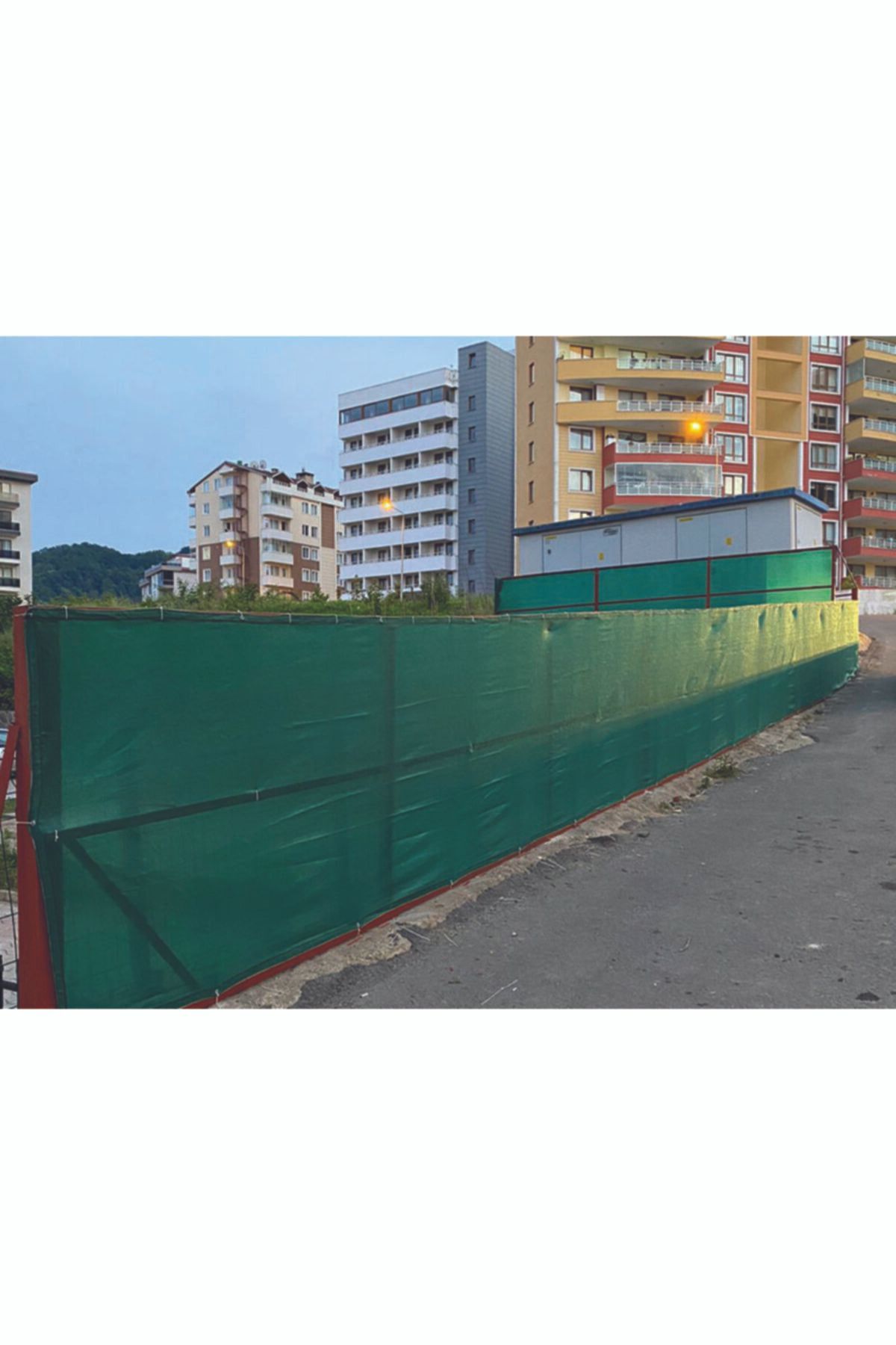 %95'lik 1m X 10m Gölgelik-bahçe Çit Filesi-şeritli Halkalı - Koyu Yeşil 5