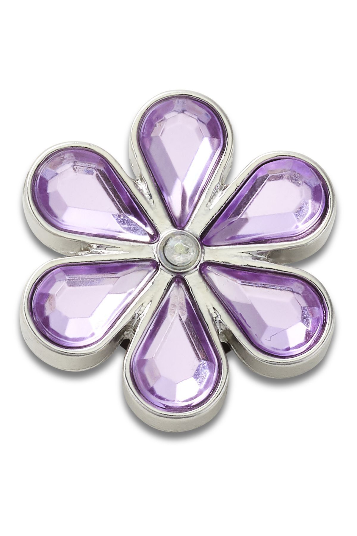 Crocs-10012296 Jibbitz Shoe Slipper Ornament Purple Blinged Out Daisy - UNIQUE 2