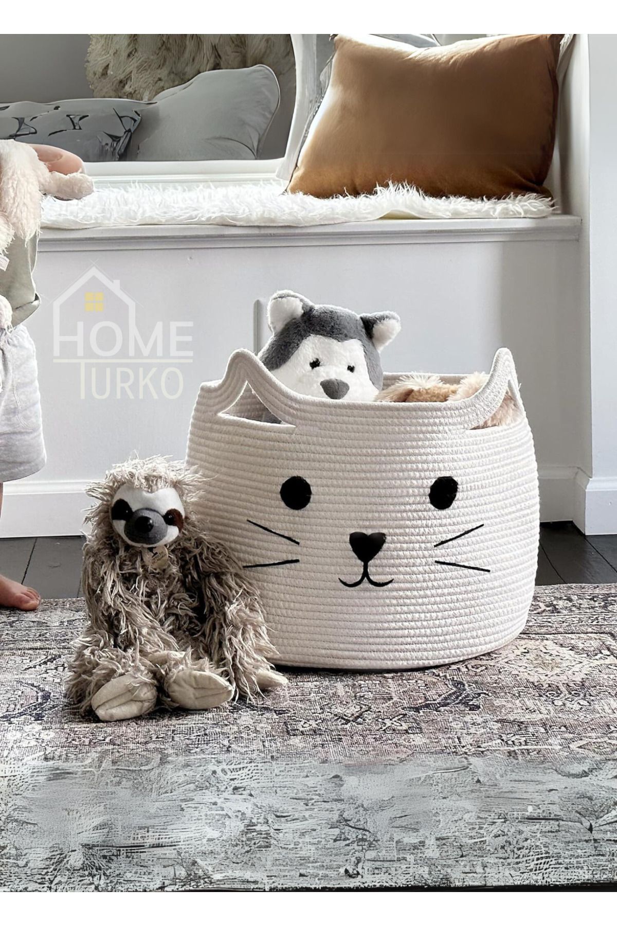 HomeTurko Jucărie Și Coș De Iută Pentru Copii - Coș Pentru Pisici Și Câini, Coș Pentru Animale De Companie - One Size