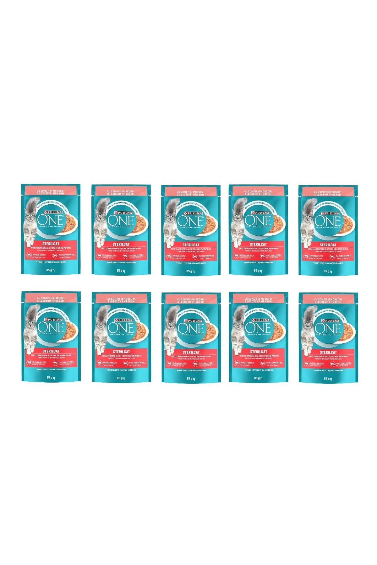 Kısırlaştırılmış Kedi Maması Somon & Havuç 85 G. 10 Adet