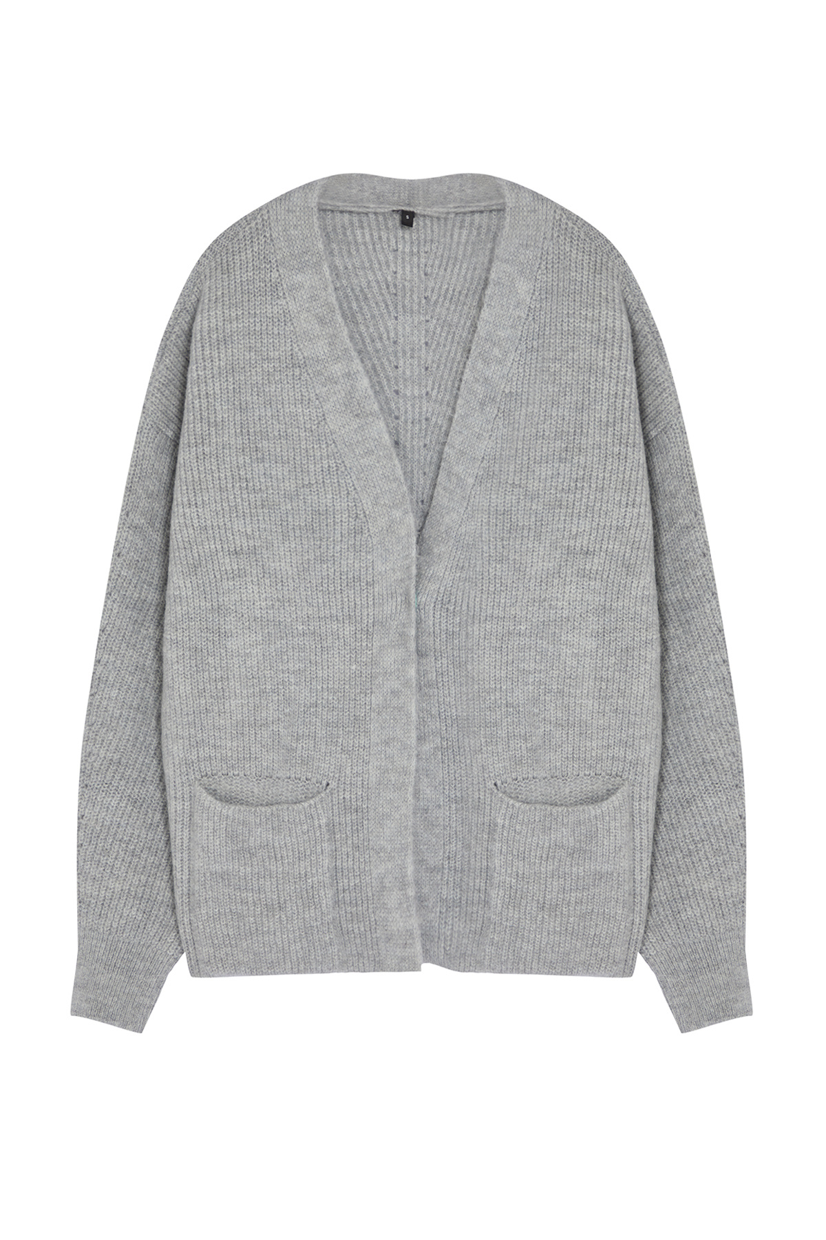 Trendyolmilla  Gri Geniş Kalıp Yumuşak Dokulu Cep Detaylı Triko Hırka TWOAW24HI00133 - Görsel 6