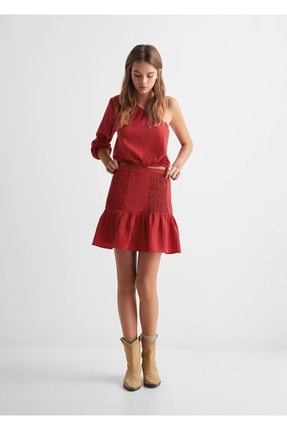 Mango Teen-Red Skirt for Kids 2