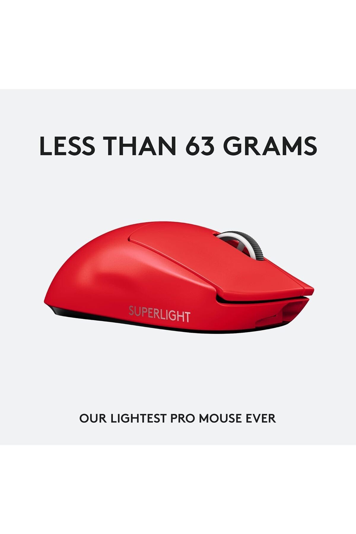 logitech-G PRO X SUPERLIGHT - ماوس ألعاب لاسلكي أحمر، مستشعر HERO 25K، 25.600 نقطة لكل بوصة 3